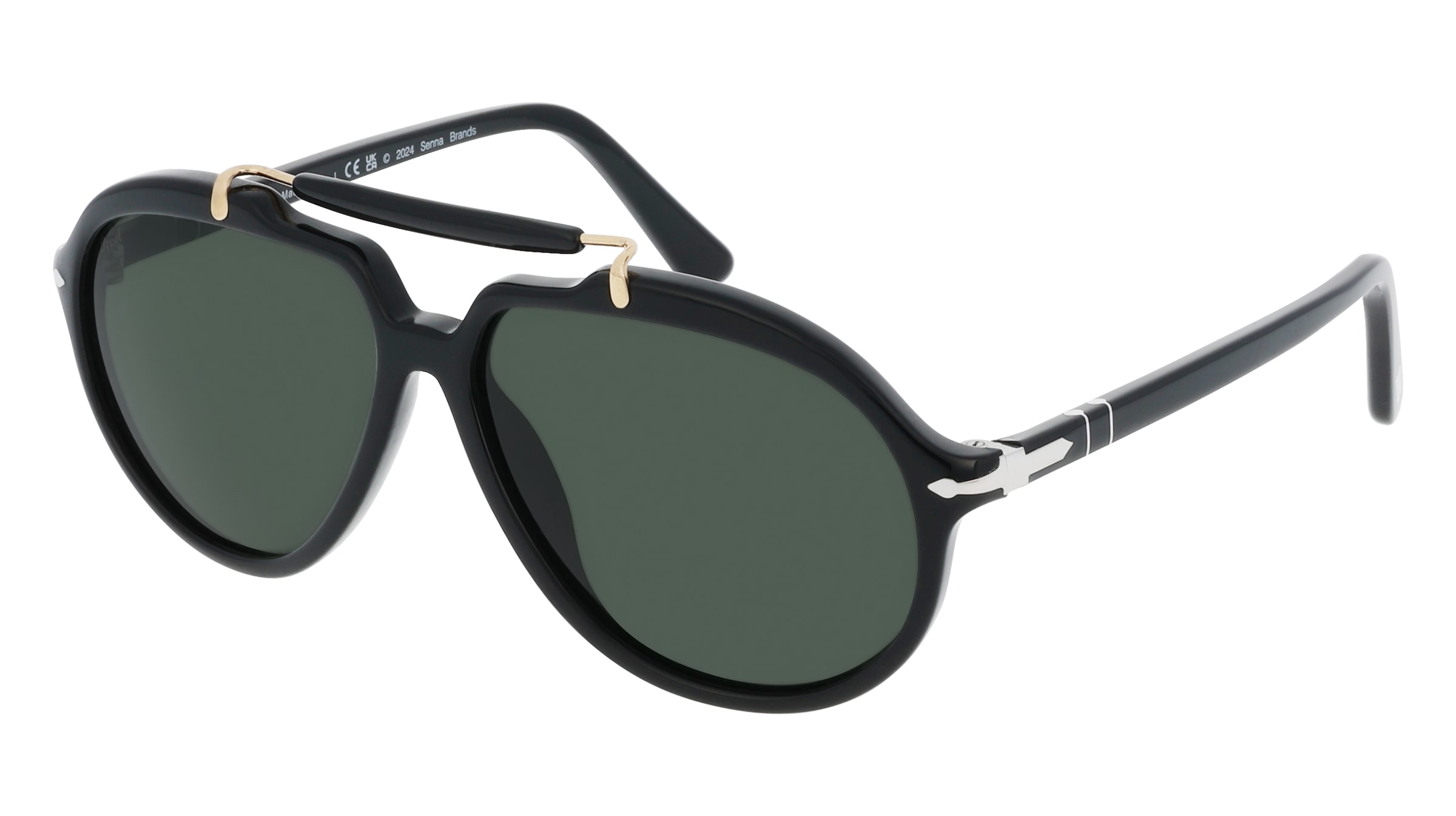 Persol PO0202S Unisex-Sonnenbrille Vollrand Quadratisch Acetat-Gestell, Schwarz