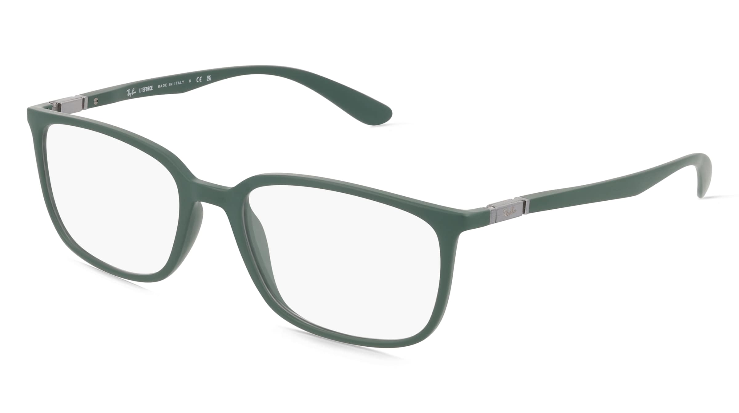 Ray-Ban RX7208 Unisex-Brille inkl. Gläser Vollrand Quadratisch Acetat-Gestell 52/18/145, Grün