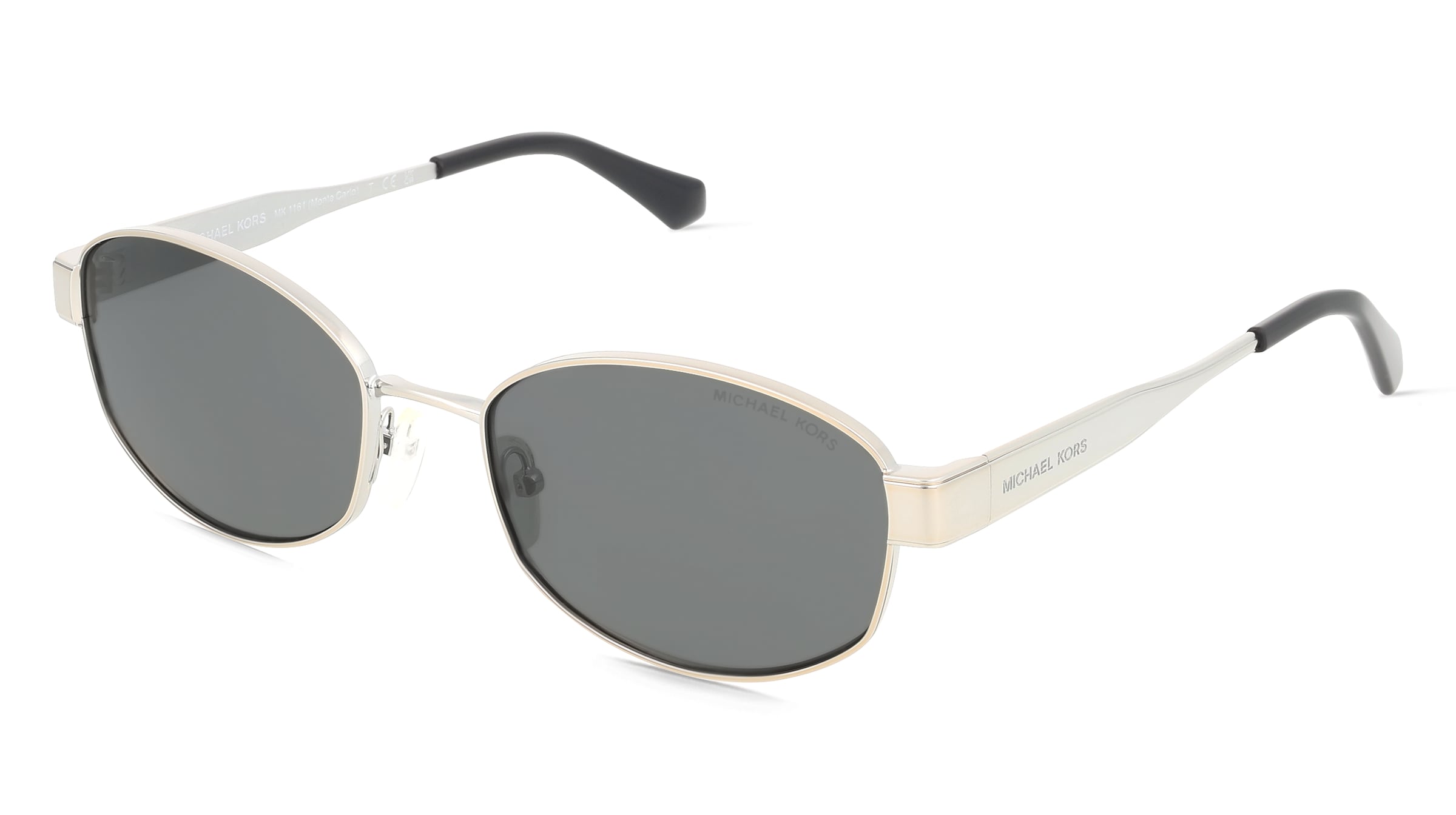 Michael Kors MK1161 Damen-Sonnenbrille Vollrand Oval Metall-Gestell, Silber