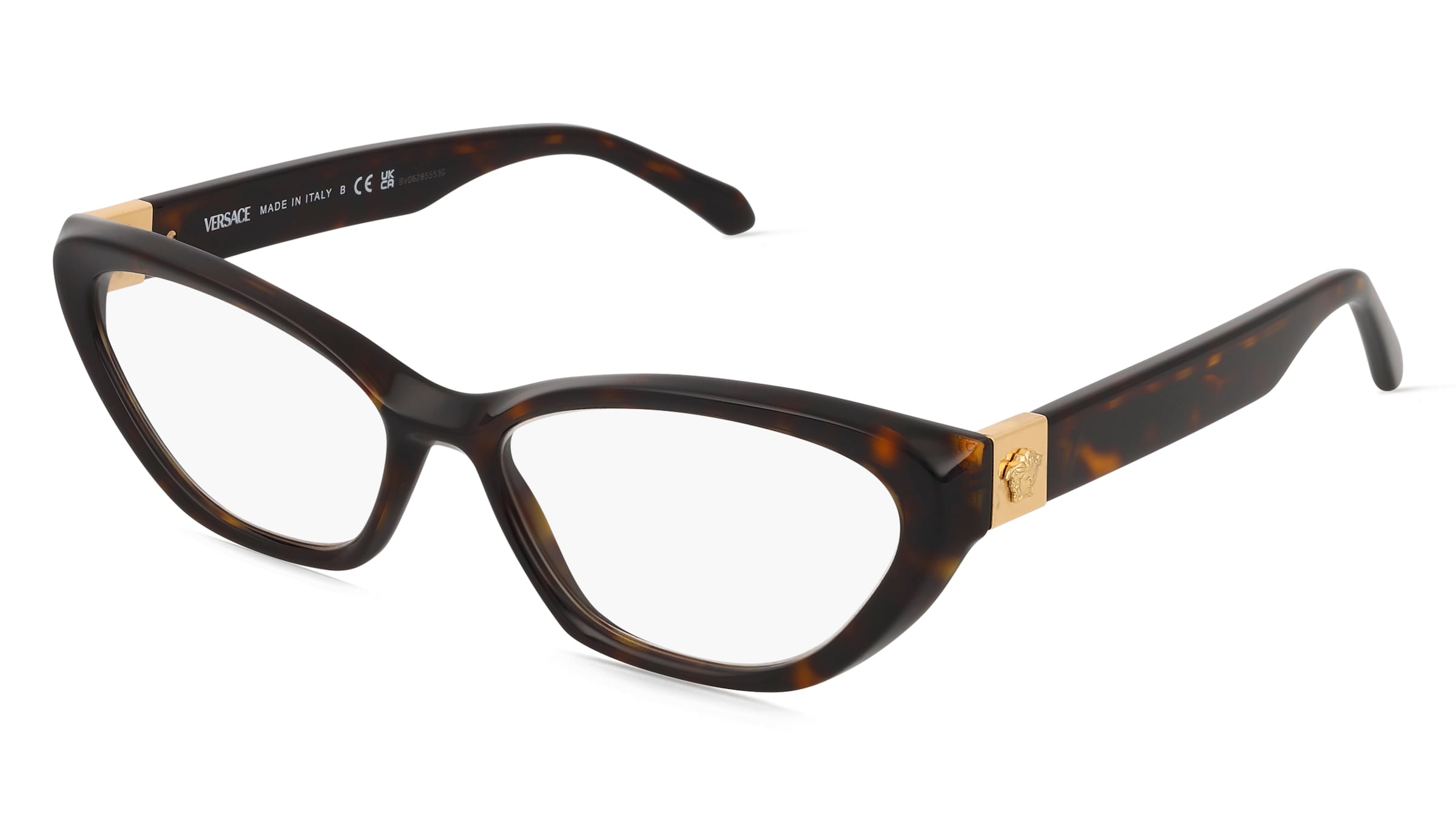 Versace 0VE3356 Damen-Brille inkl. Gläser Vollrand Cat Eye Acetat-Gestell 55/16/140, Havanna