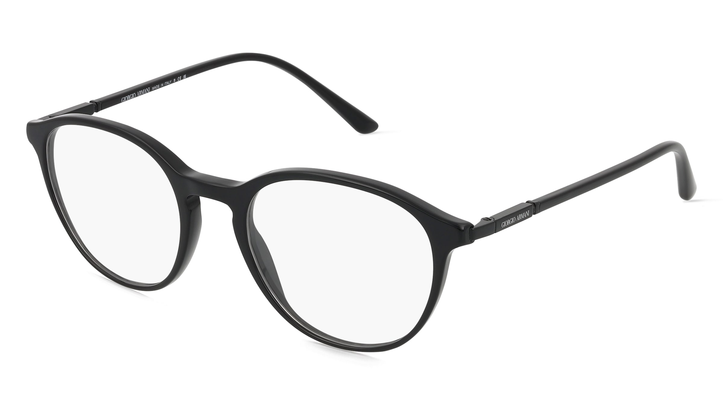 Giorgio Armani 0AR7237 Herren-Brille inkl. Gläser Vollrand Panto Acetat-Gestell 51/19/145, Schwarz