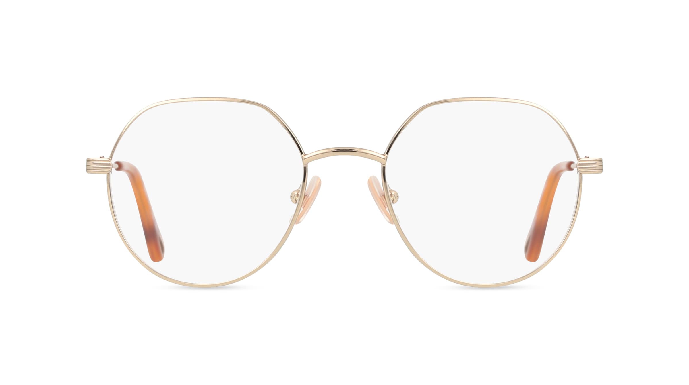 Chloé CH0137O Unisex-Brille inkl. Gläser Vollrand Achteckig Edelstahl-Gestell 48mm/18mm/145mm, gold