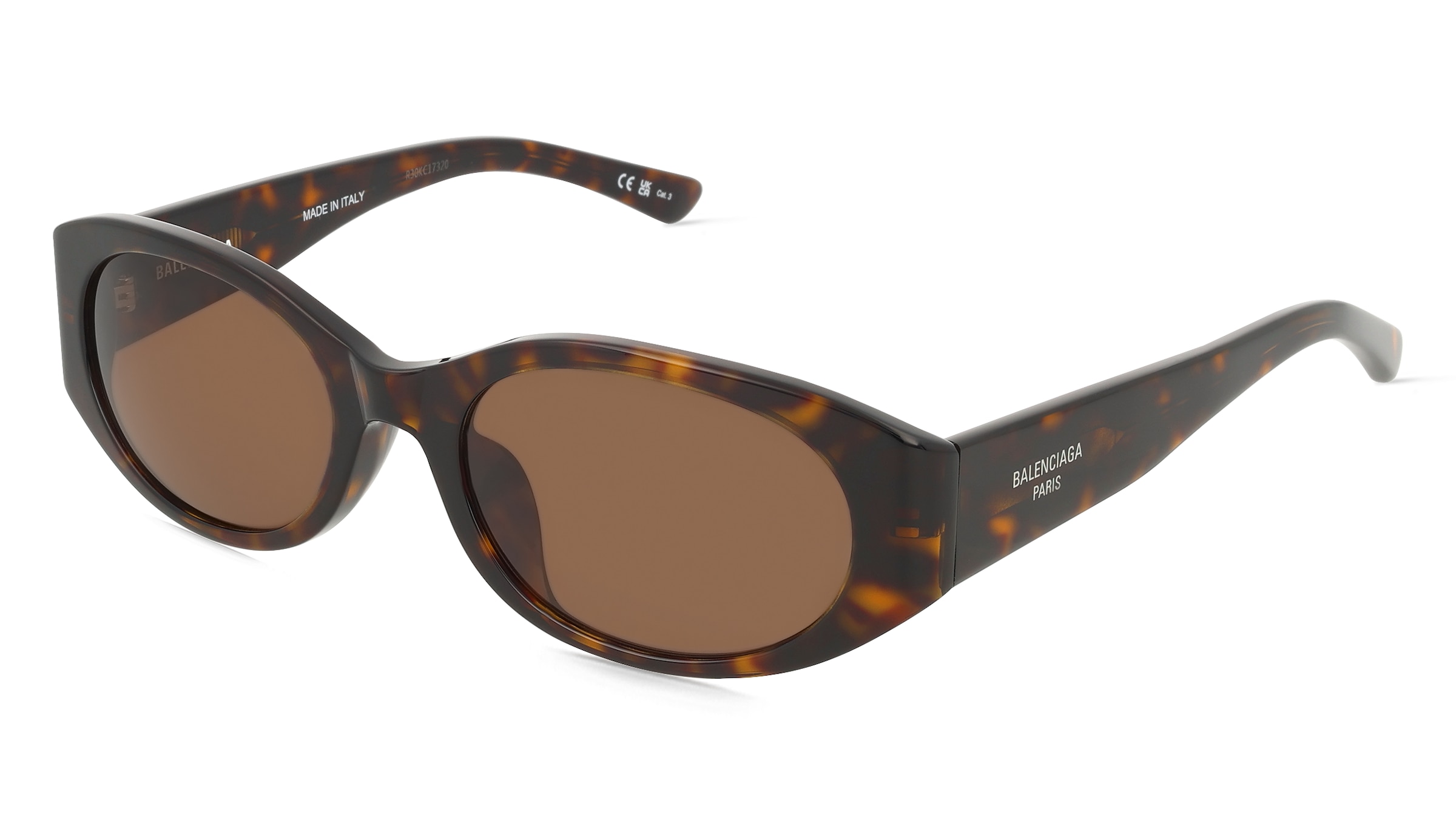 Balenciaga BB0369SK Damen-Sonnenbrille Vollrand Oval Acetat-Gestell, Havanna