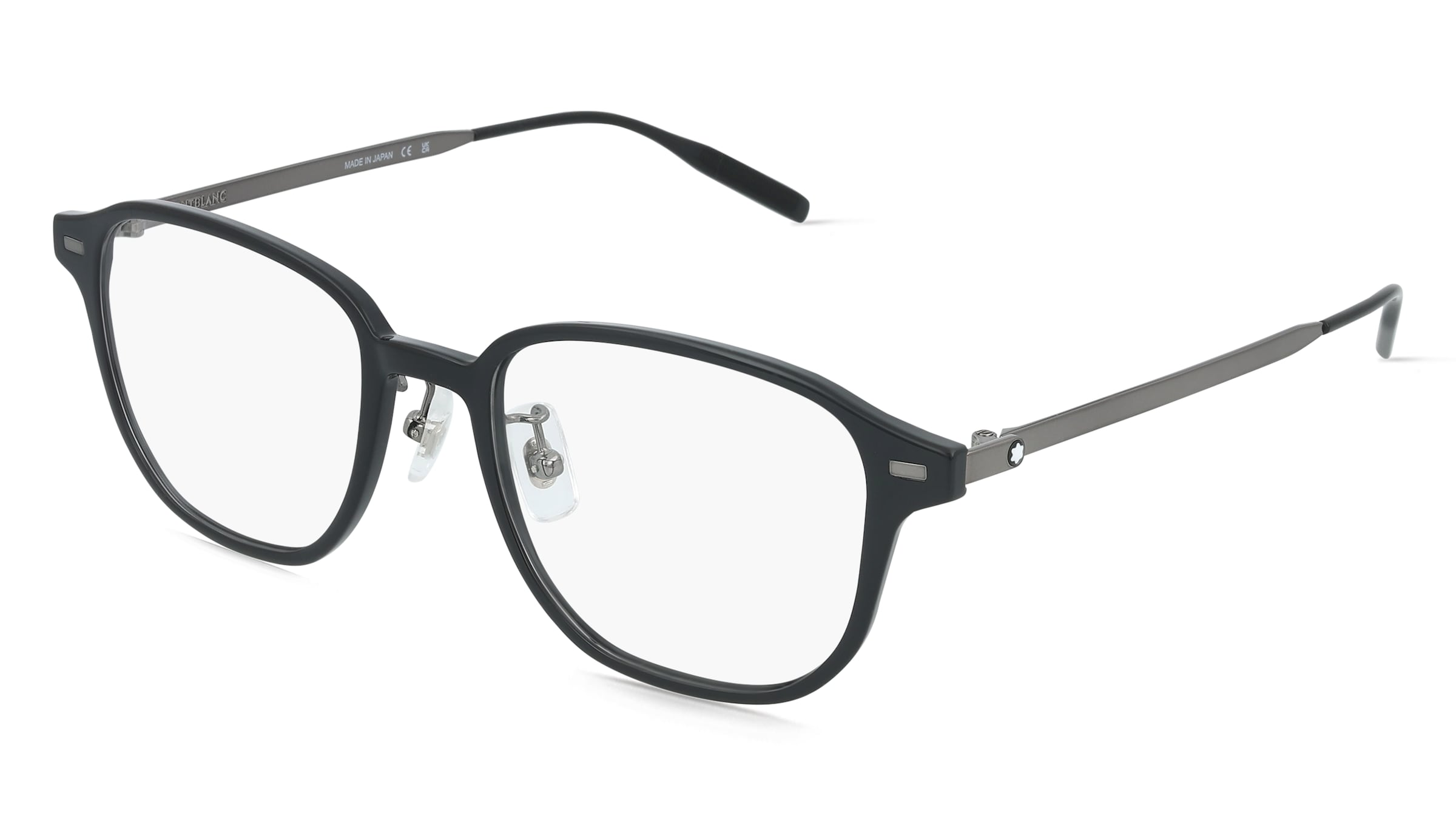 Montblanc MB0466OA Herren-Brille inkl. Gläser Vollrand Geometrisch Kunststoff-Gestell 52/19/145, Schwarz