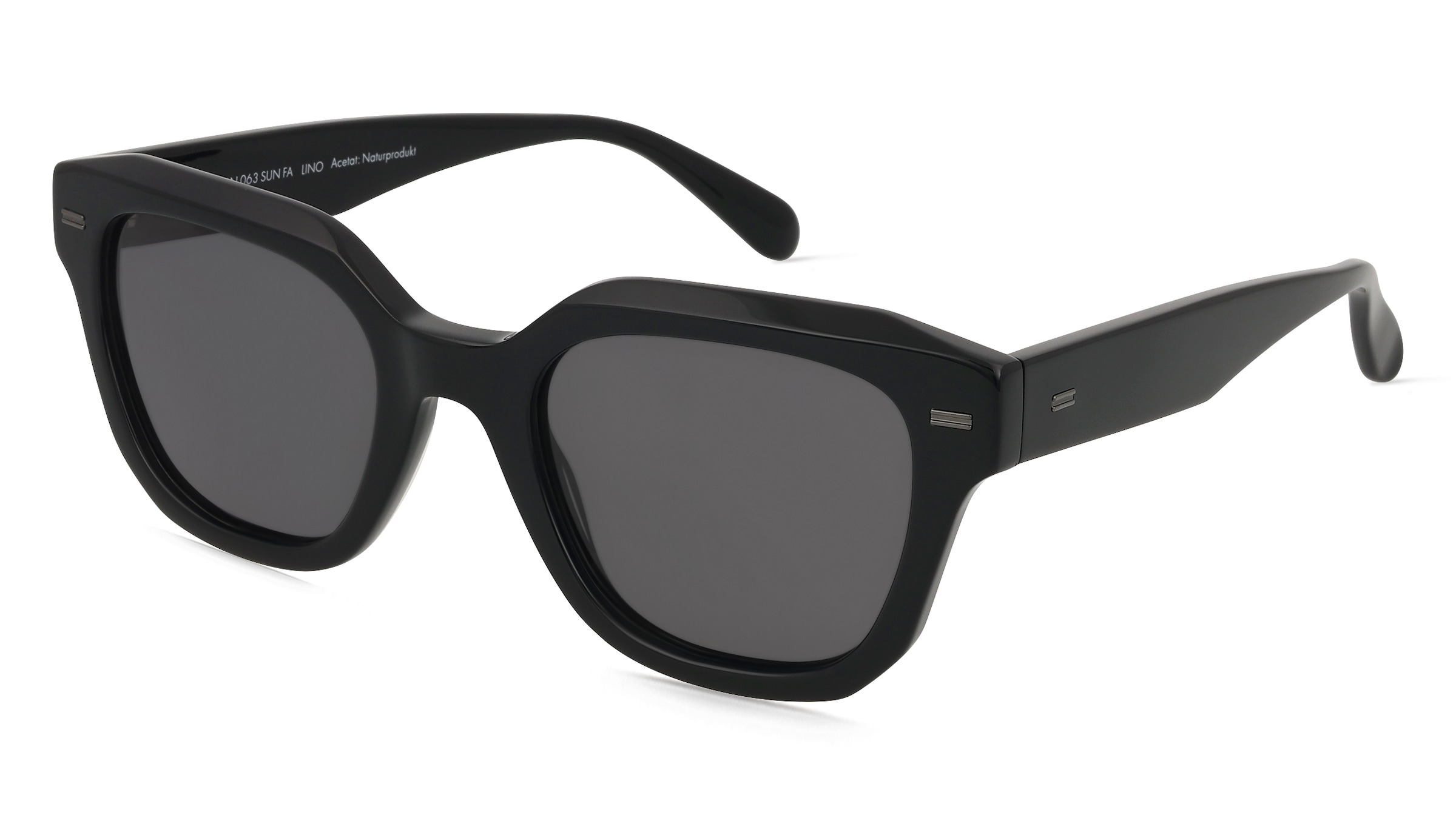Fielmann LN 063 SUN FA LINO Unisex-Sonnenbrille Vollrand Quadratisch Acetat Extrudiert-Gestell, Schwarz
