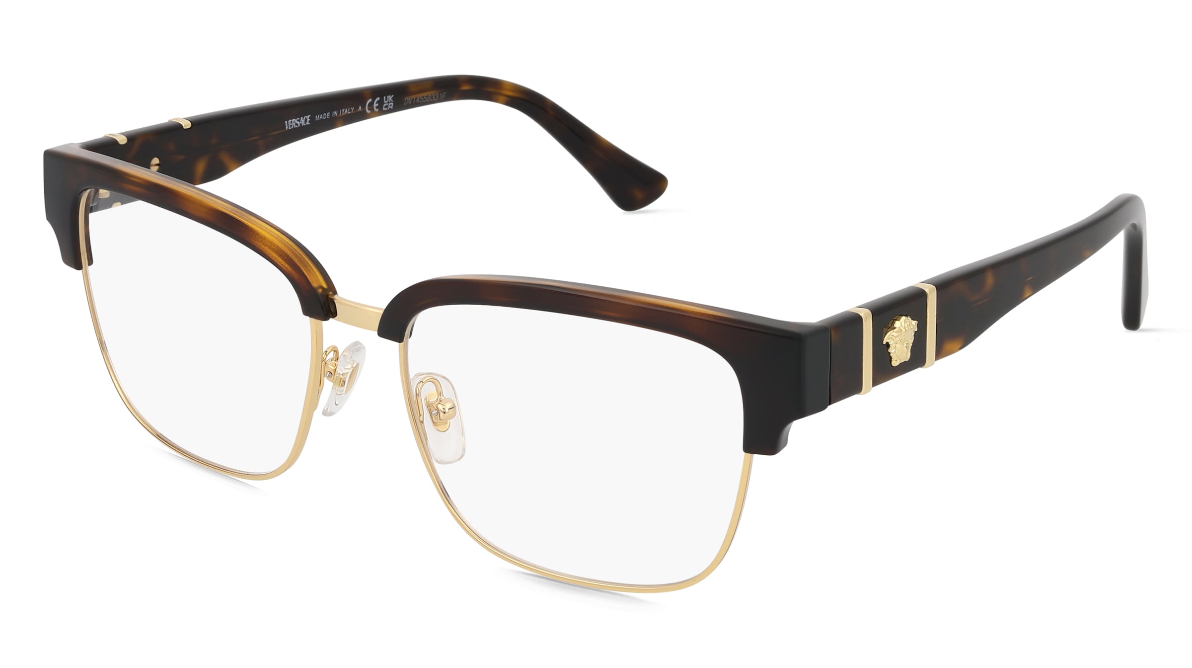 Versace VE3348 Herren-Brille inkl. Gläser Vollrand Quadratisch Acetat-Gestell 55/17/150, Havanna