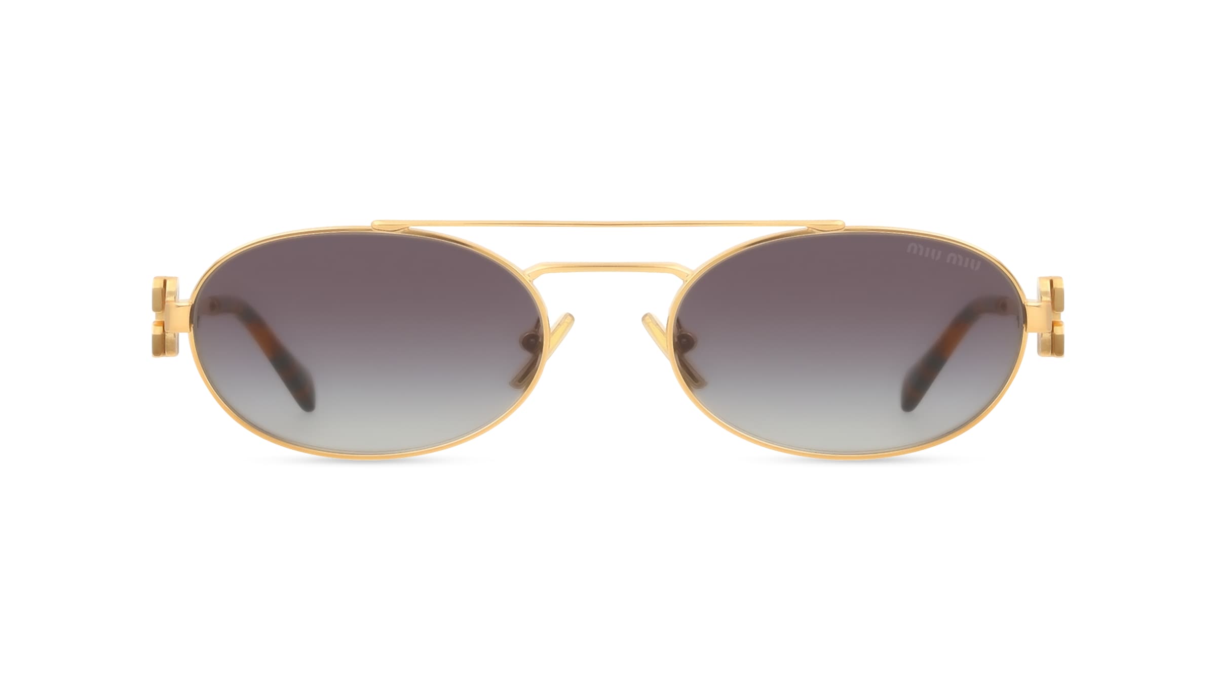 Miu Miu MU 54ZS Damen-Sonnenbrille Vollrand Oval Metall-Gestell, gold