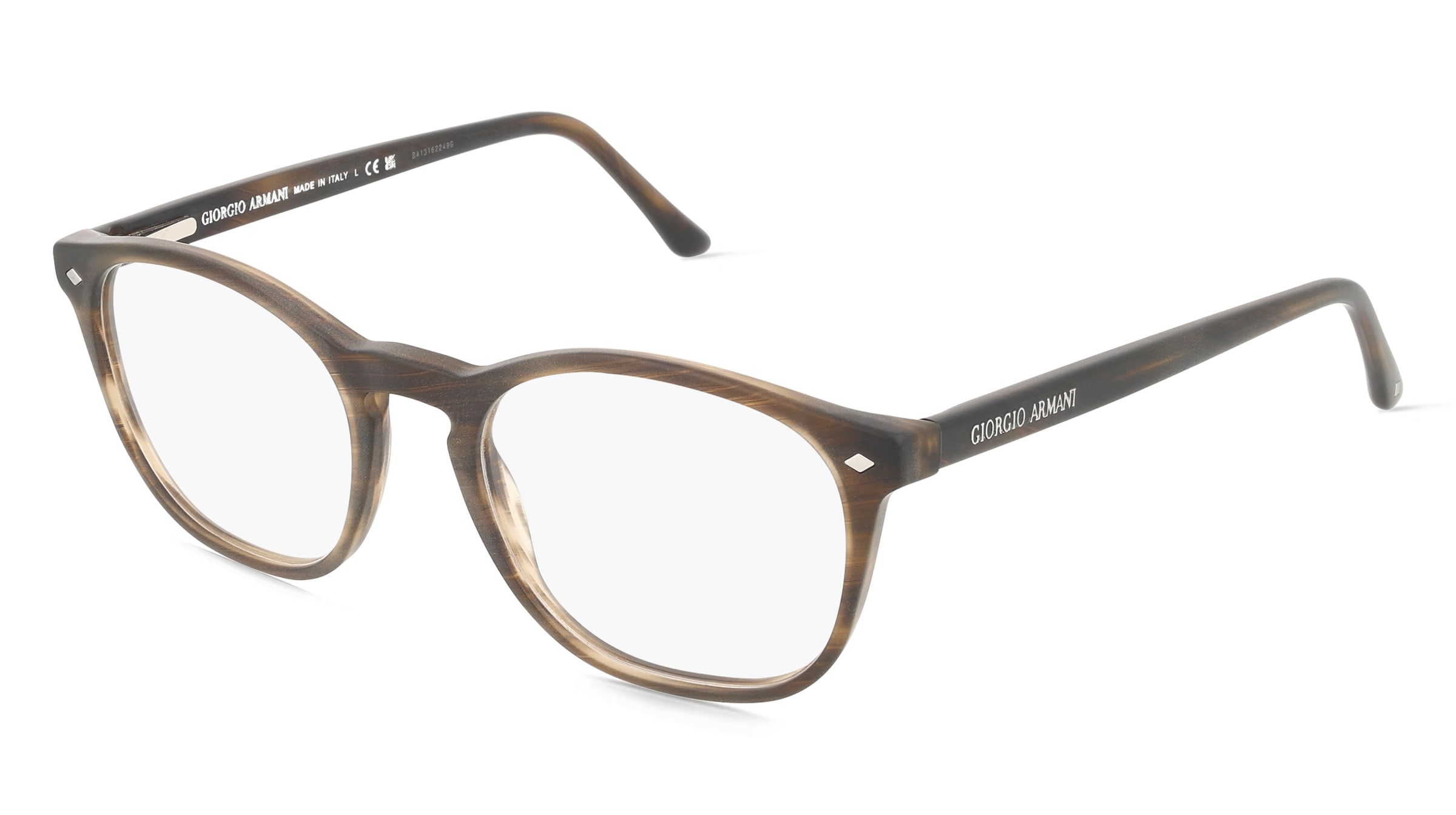 Giorgio Armani AR7074 Herren-Brille inkl. Gläser Vollrand Panto Acetat-Gestell 50/19/145, Braun