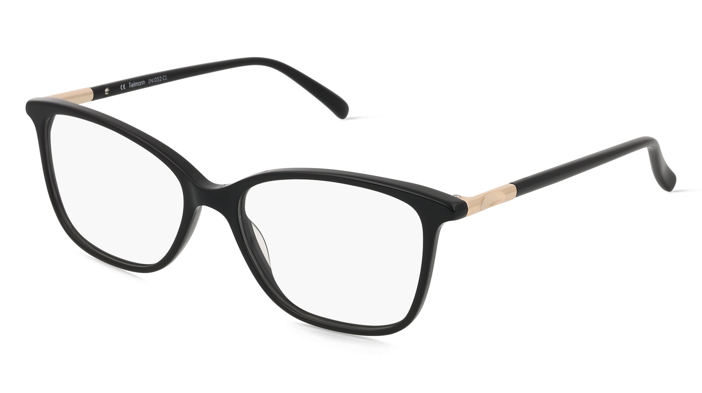 Fielmann LN 052 CL BEATRIX Damen-Brille inkl. Gläser Vollrand Quadratisch Acetat-Gestell 54/16/140, Schwarz