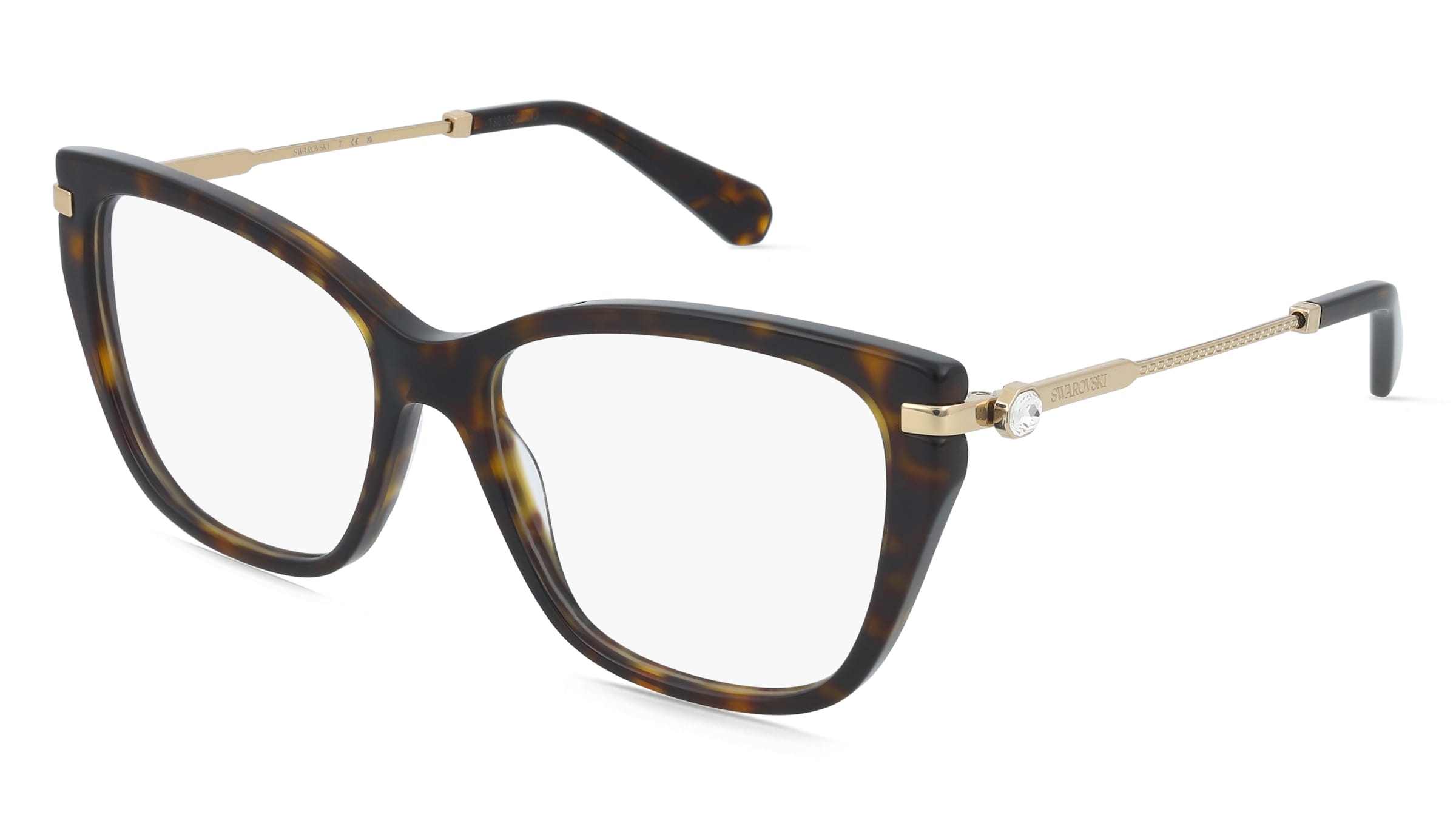 Swarovski SK2060 Damen-Brille inkl. Gläser Vollrand Cat Eye Acetat-Gestell 55/16/140, Havanna