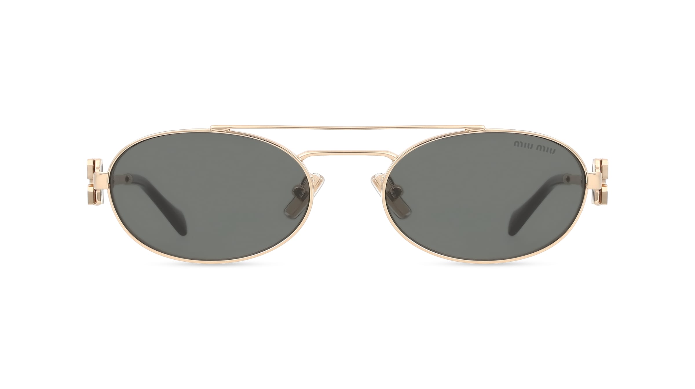 Miu Miu MU54ZS Damen-Sonnenbrille Vollrand Oval Metall-Gestell, gold