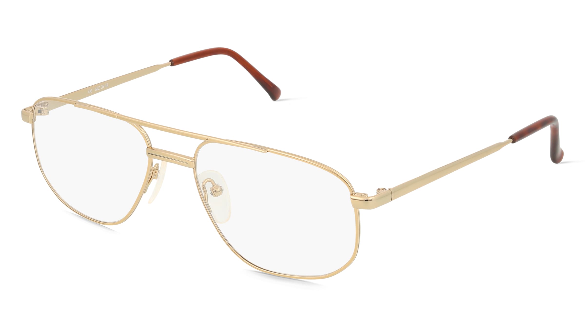 Fielmann MC 39 TR Herren-Brille inkl. Gläser Vollrand Eckig Metall-Gestell 54mm/18mm/140mm, gold