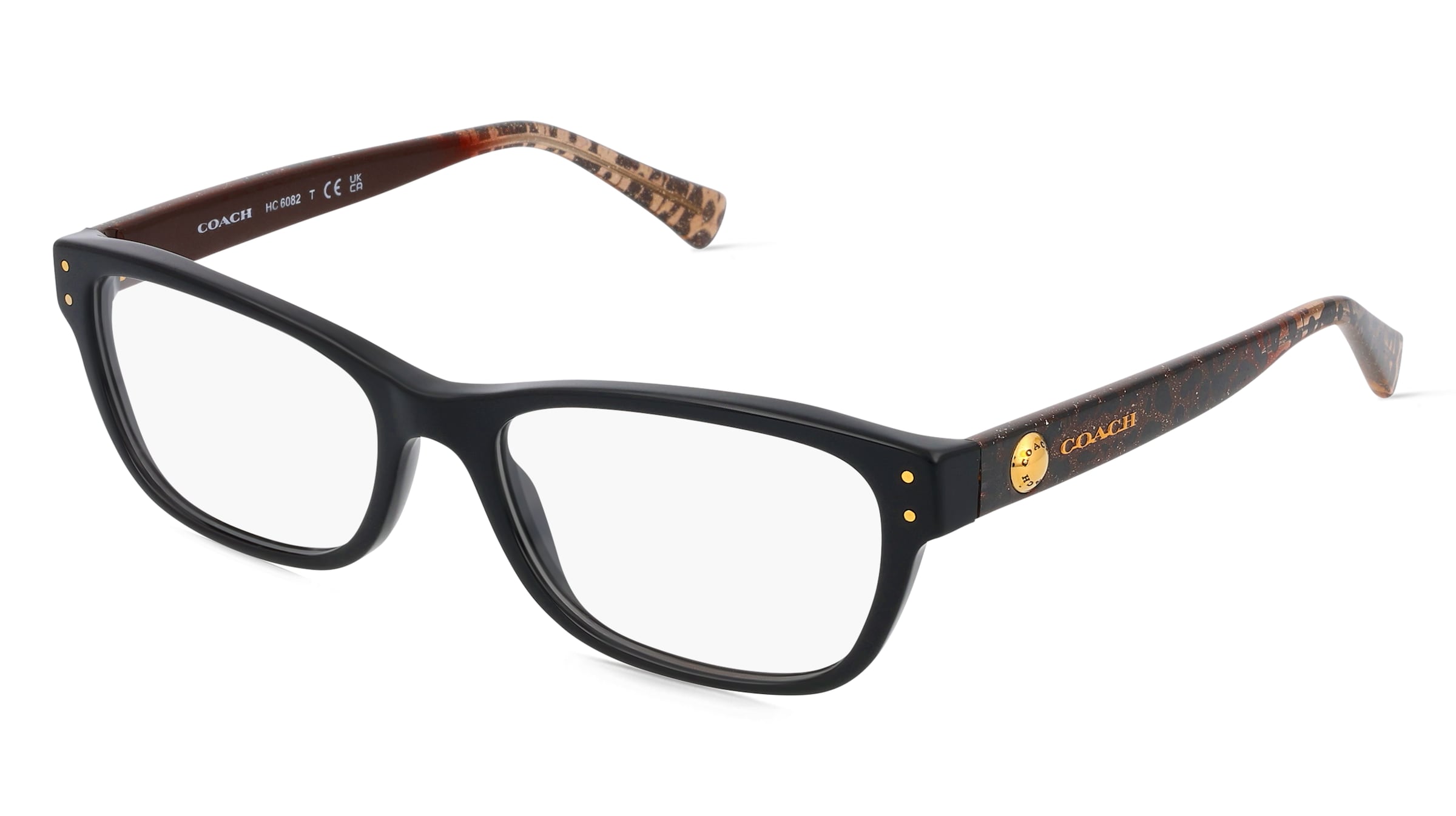 Coach HC6082 Damen-Brille inkl. Gläser Vollrand Quadratisch Acetat-Gestell 53/17/135, Schwarz