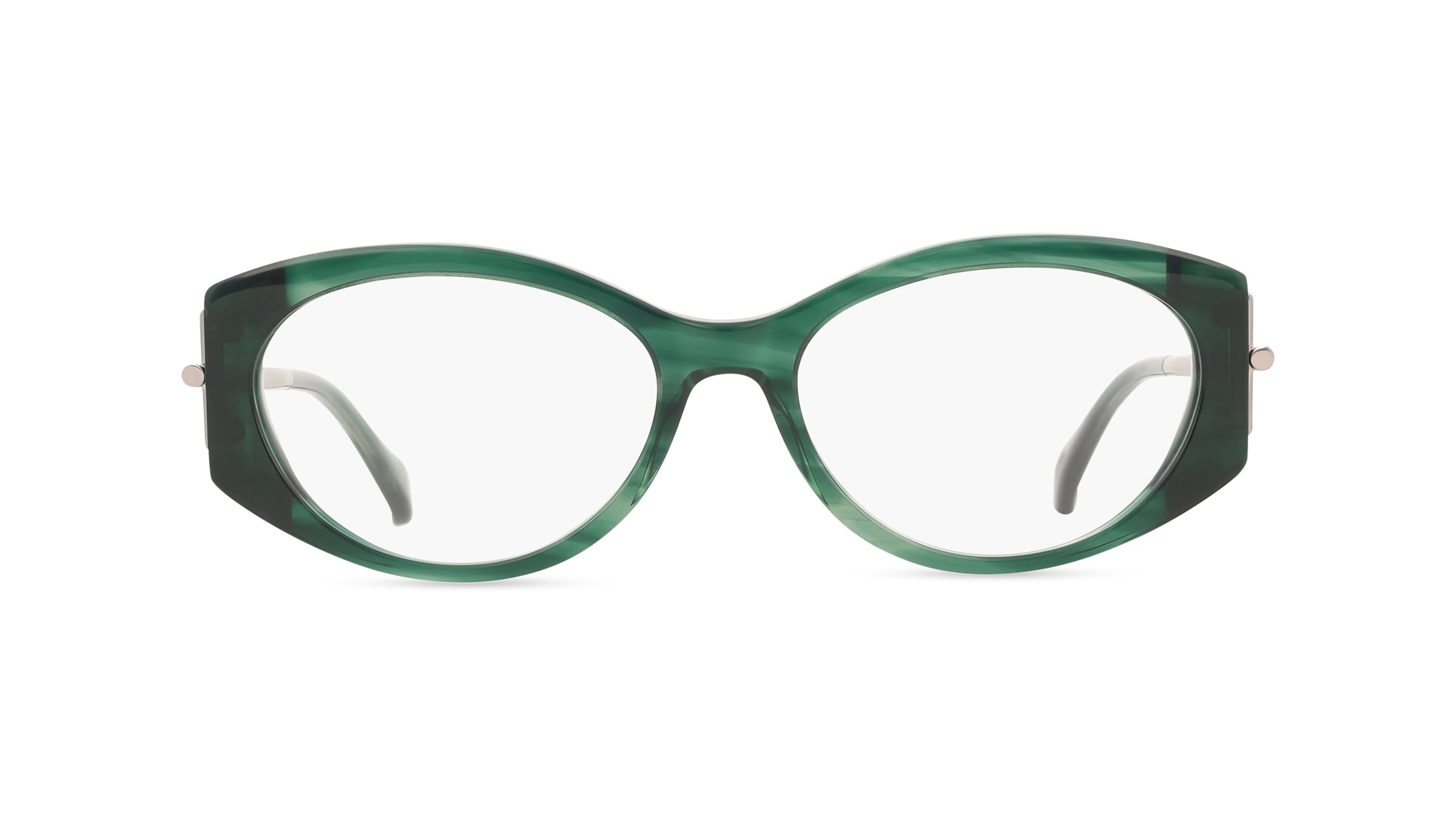 Max Mara MM5204 Damen-Brille inkl. Gläser Vollrand Oval Acetat-Gestell 52/16/140, grün