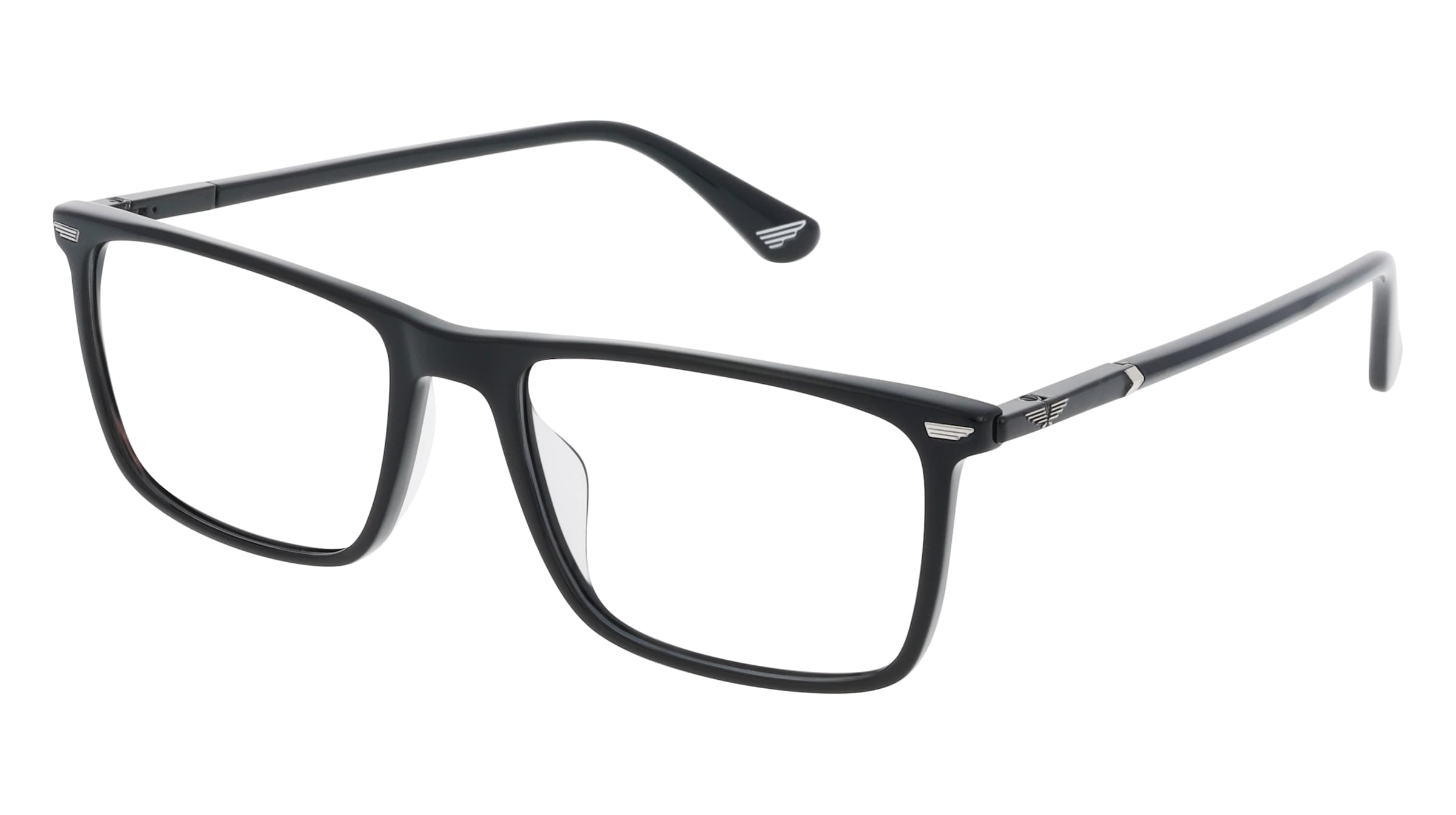 Police VPLQ68 Herren-Brille inkl. Gläser Vollrand Quadratisch Kunststoff-Gestell 55/18/145, Schwarz