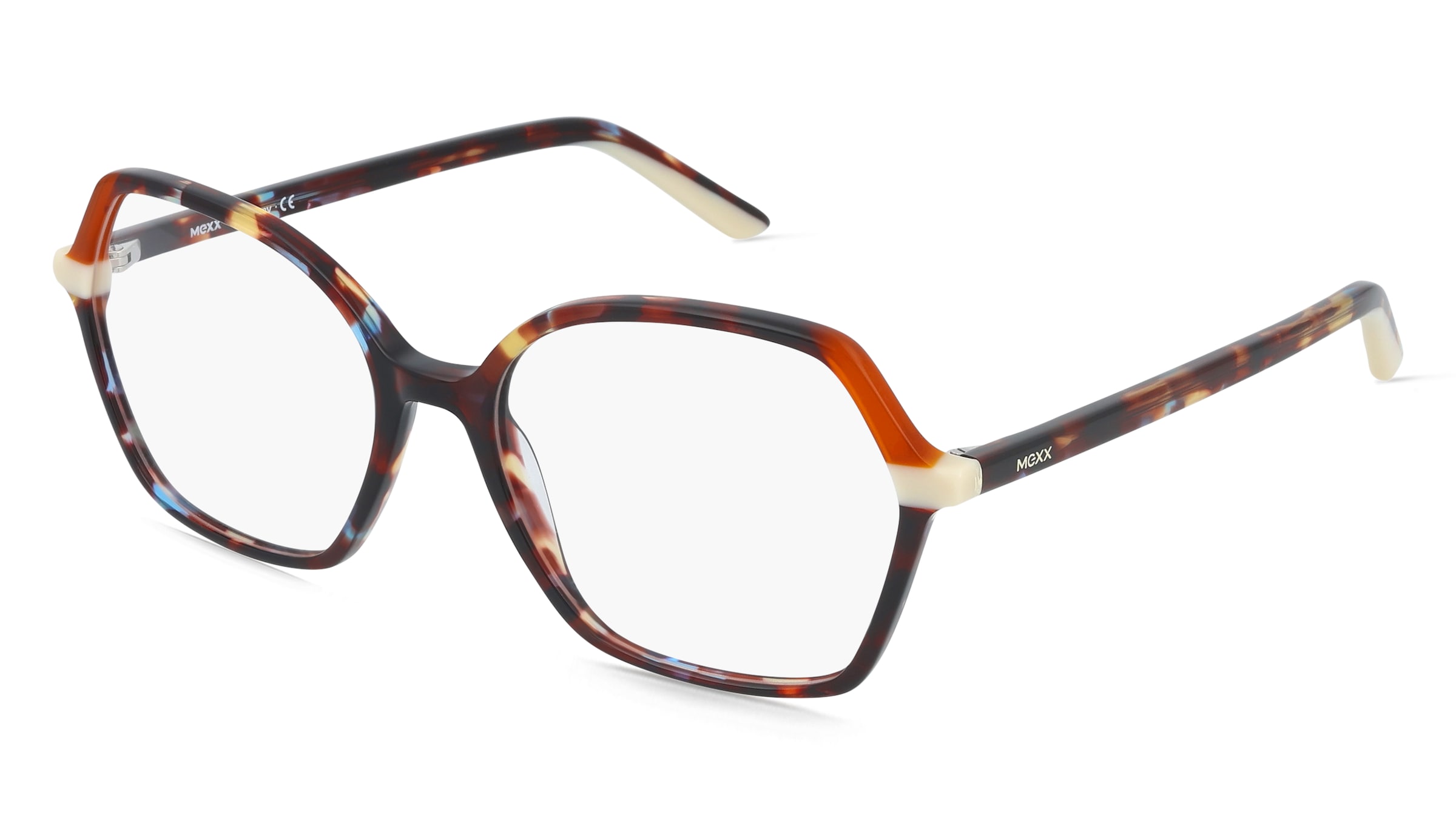 Mexx Eyes 2614 Damen-Brille inkl. Gläser Vollrand Eckig Kunststoff-Gestell 55/17/140, Havanna