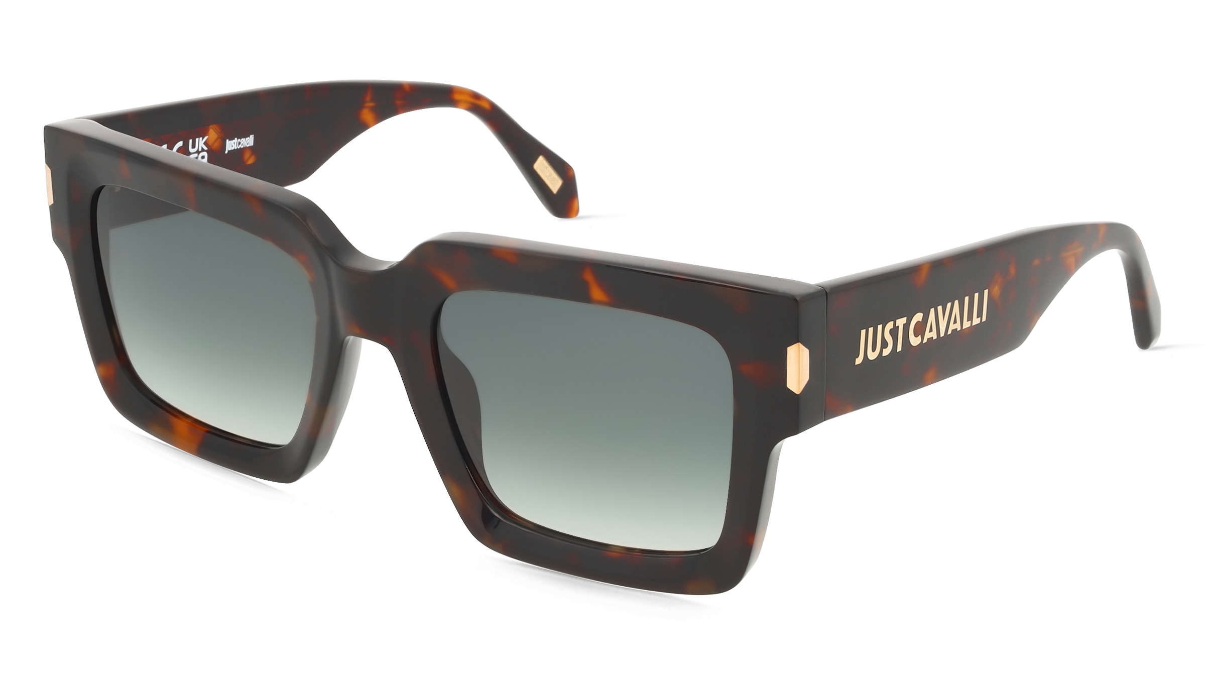 Just Cavalli SJC108 Unisex-Sonnenbrille Vollrand Quadratisch Acetat-Gestell, Havanna