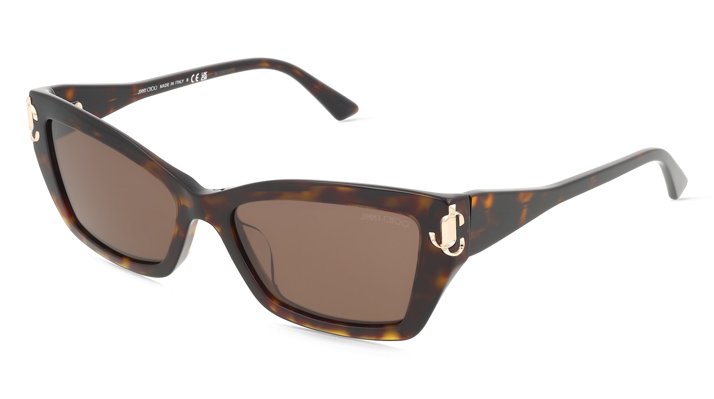 Jimmy Choo JC5011U Damen-Sonnenbrille Vollrand Cat Eye Acetat-Gestell, Havanna