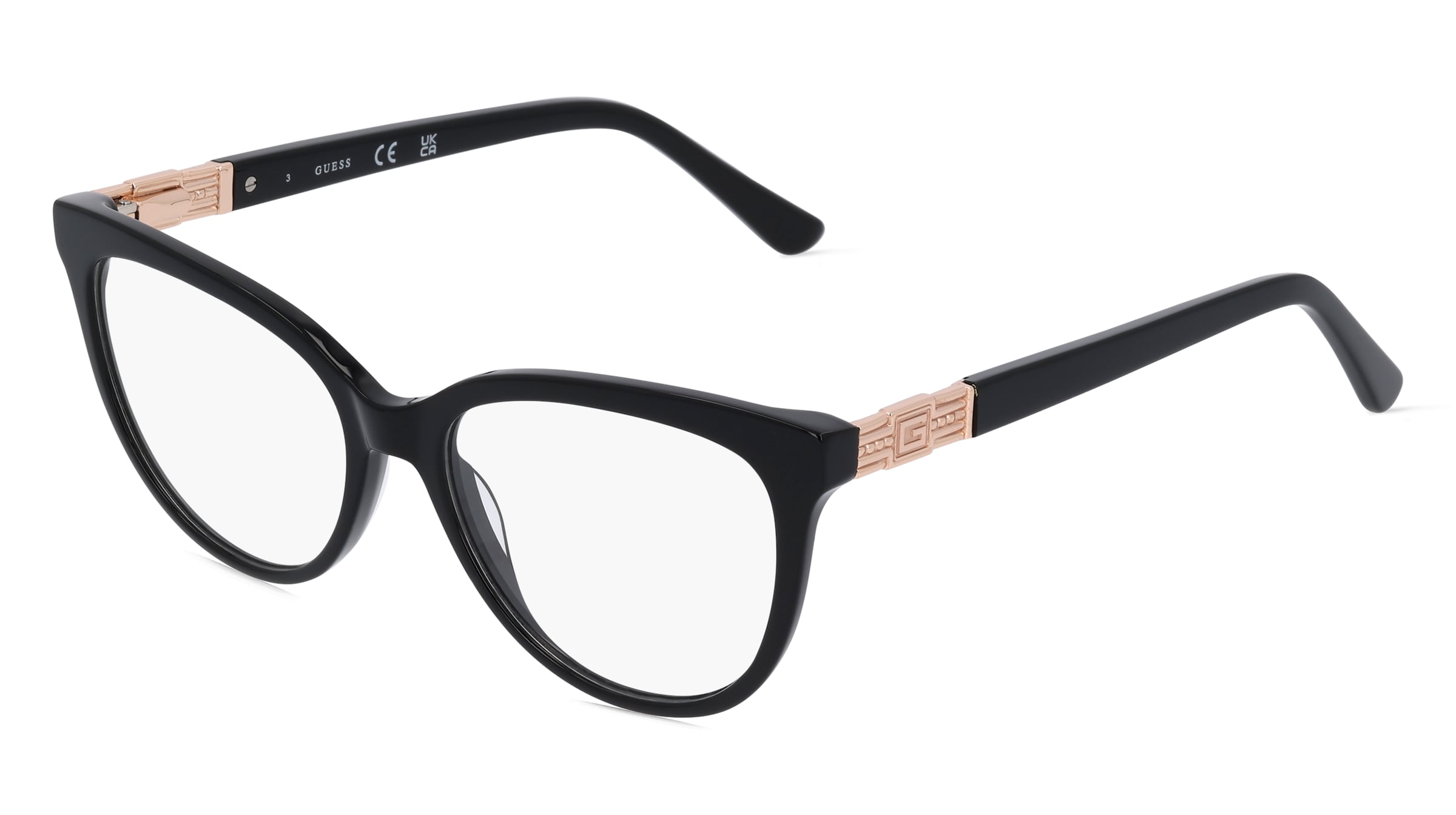 Guess GU2942 Unisex-Brille inkl. Gläser Vollrand Butterfly Acetat-Gestell 52/16/140, Schwarz