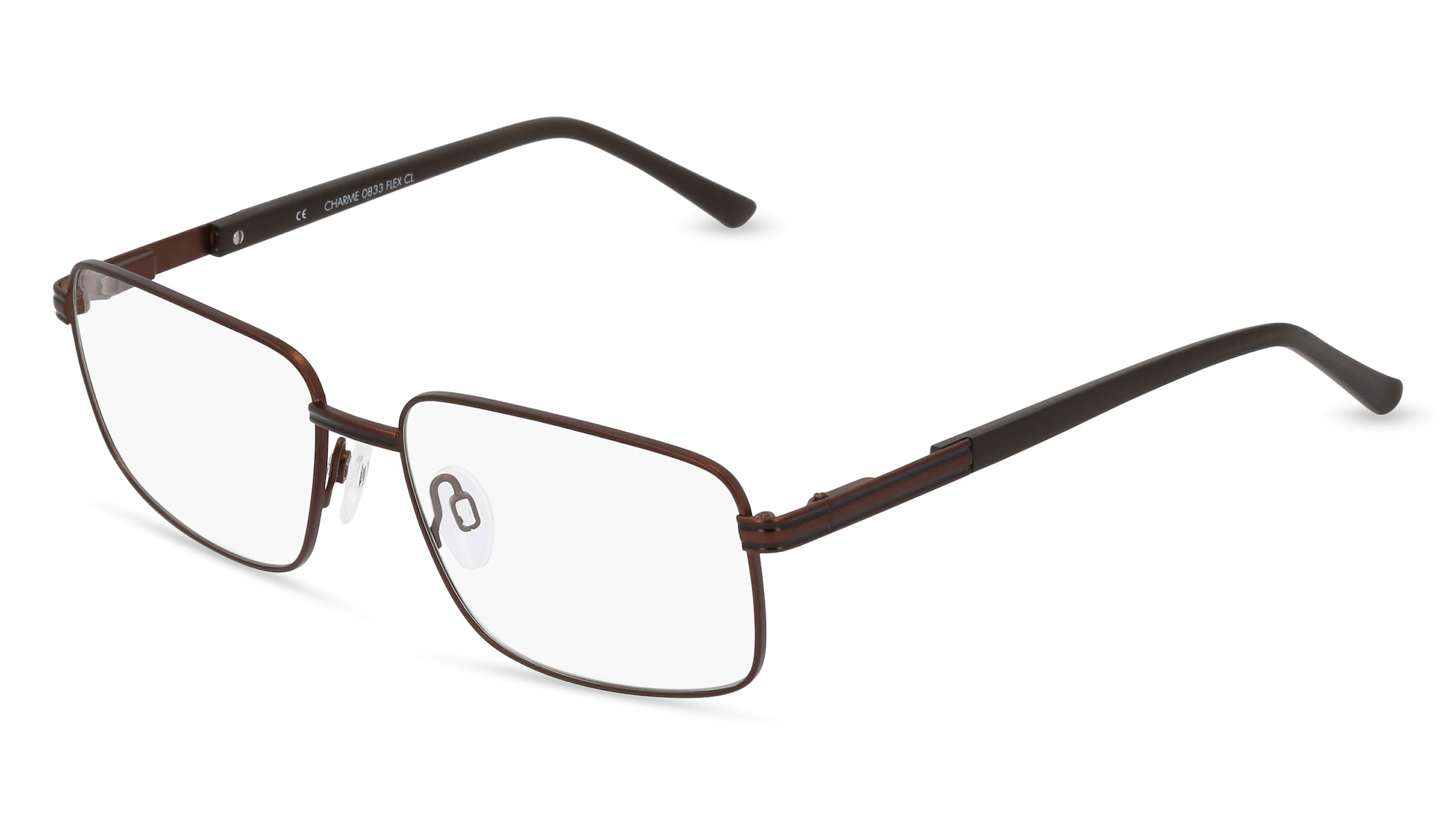 Fielmann CHARME 0833 FLEX CL Herren-Brille inkl. Gläser Vollrand Quadratisch Metall-Gestell 56/16/140, Braun