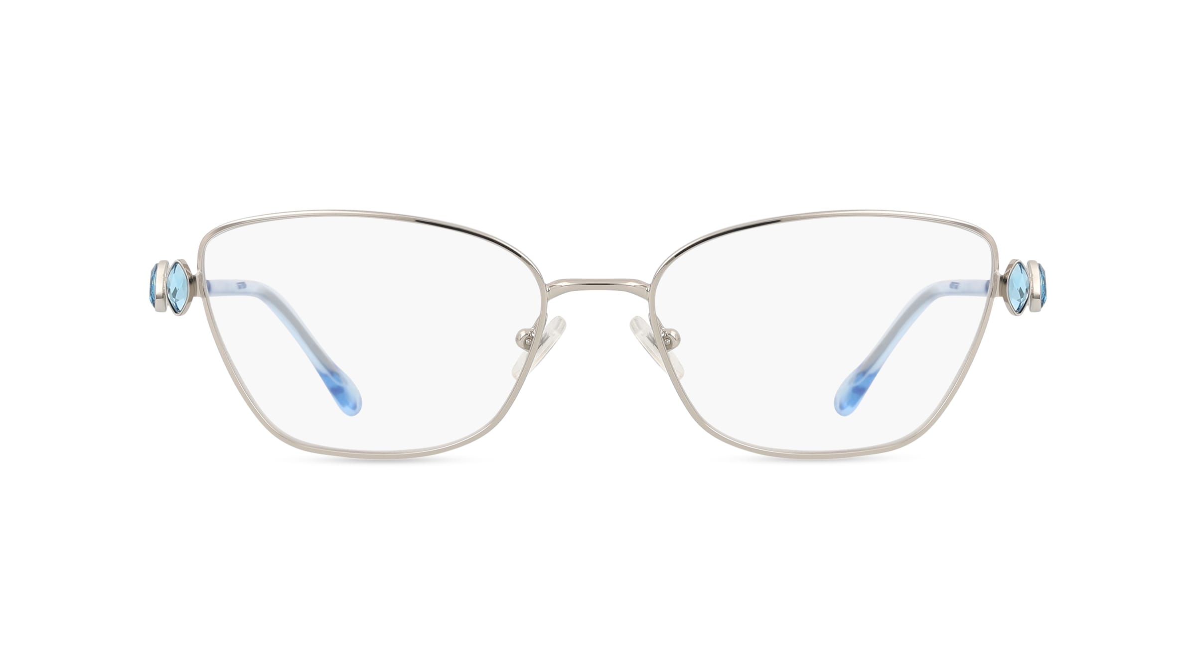 Swarovski SK1006 Damen-Brille inkl. Gläser Vollrand Butterfly Metall-Gestell 55mm/17mm/140mm, silber