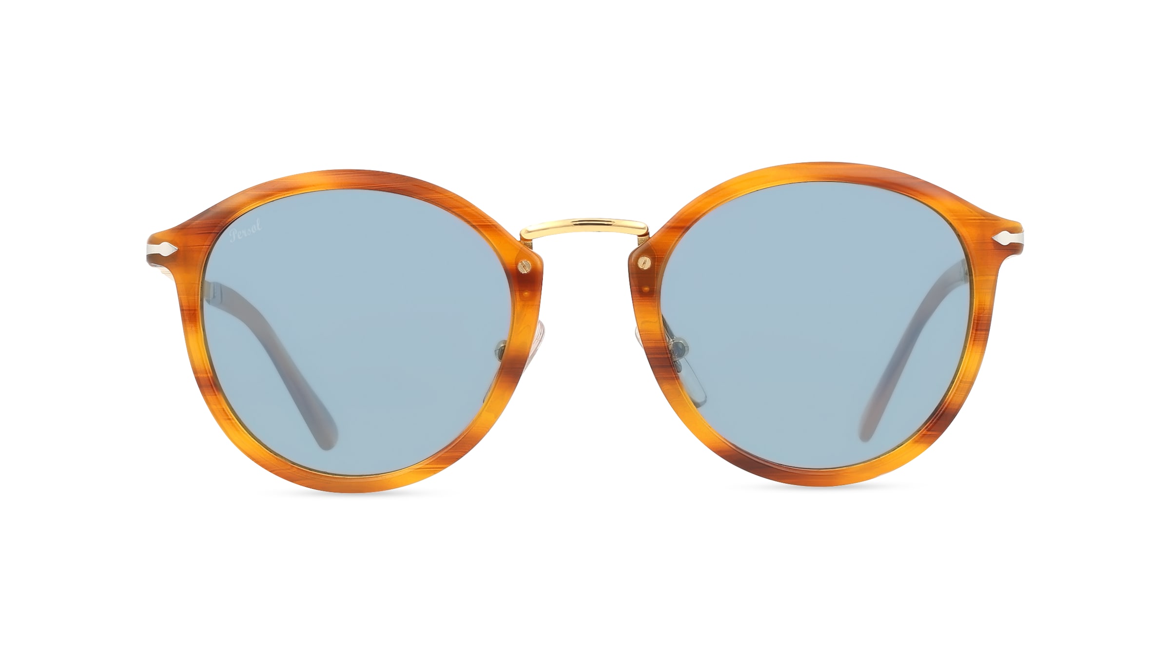 Persol 0PO3309S Herren-Sonnenbrille Vollrand Rund Acetat-Gestell, braun