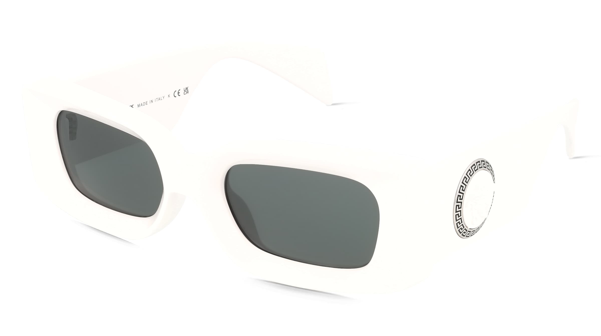 Versace VE4474U Damen-Sonnenbrille Vollrand Quadratisch Kunststoff-Gestell, Weiß
