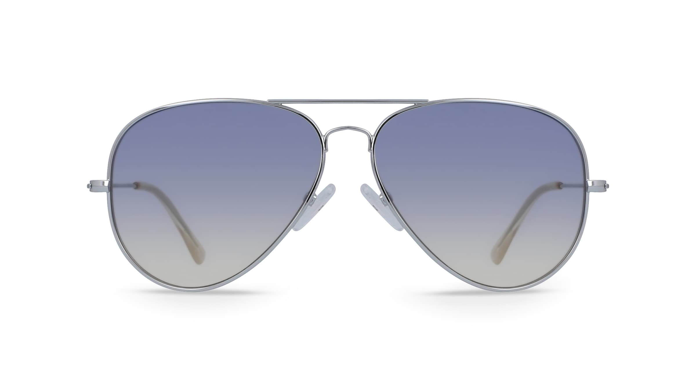 Fielmann BD 277 SUN CL Unisex-Sonnenbrille Vollrand Pilot Edelstahl-Gestell, silber