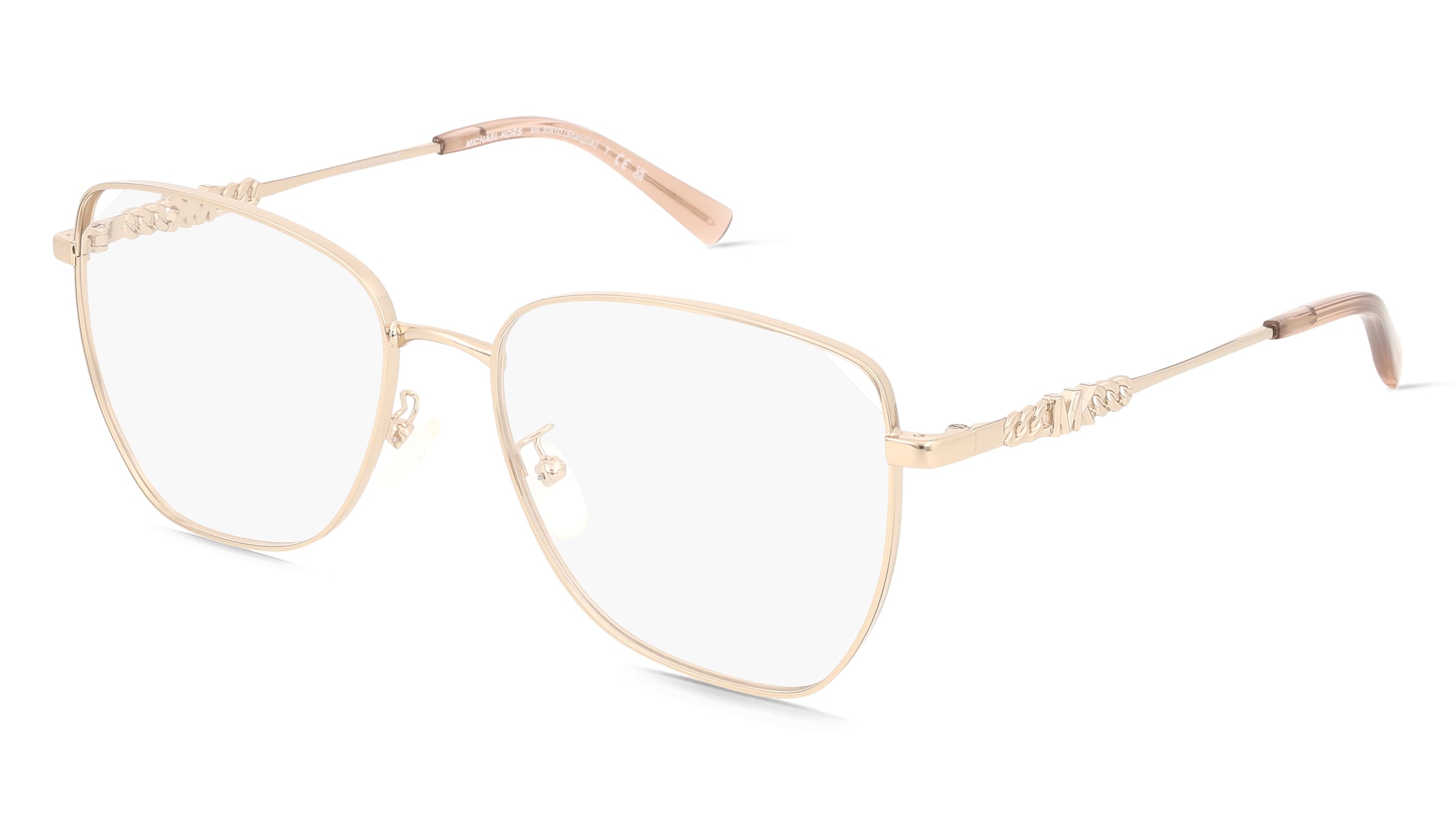 Michael Kors 0MK3081D SHANGHAI Damen-Brille inkl. Gläser Vollrand Cat Eye Metall-Gestell 56/17/145, Gold