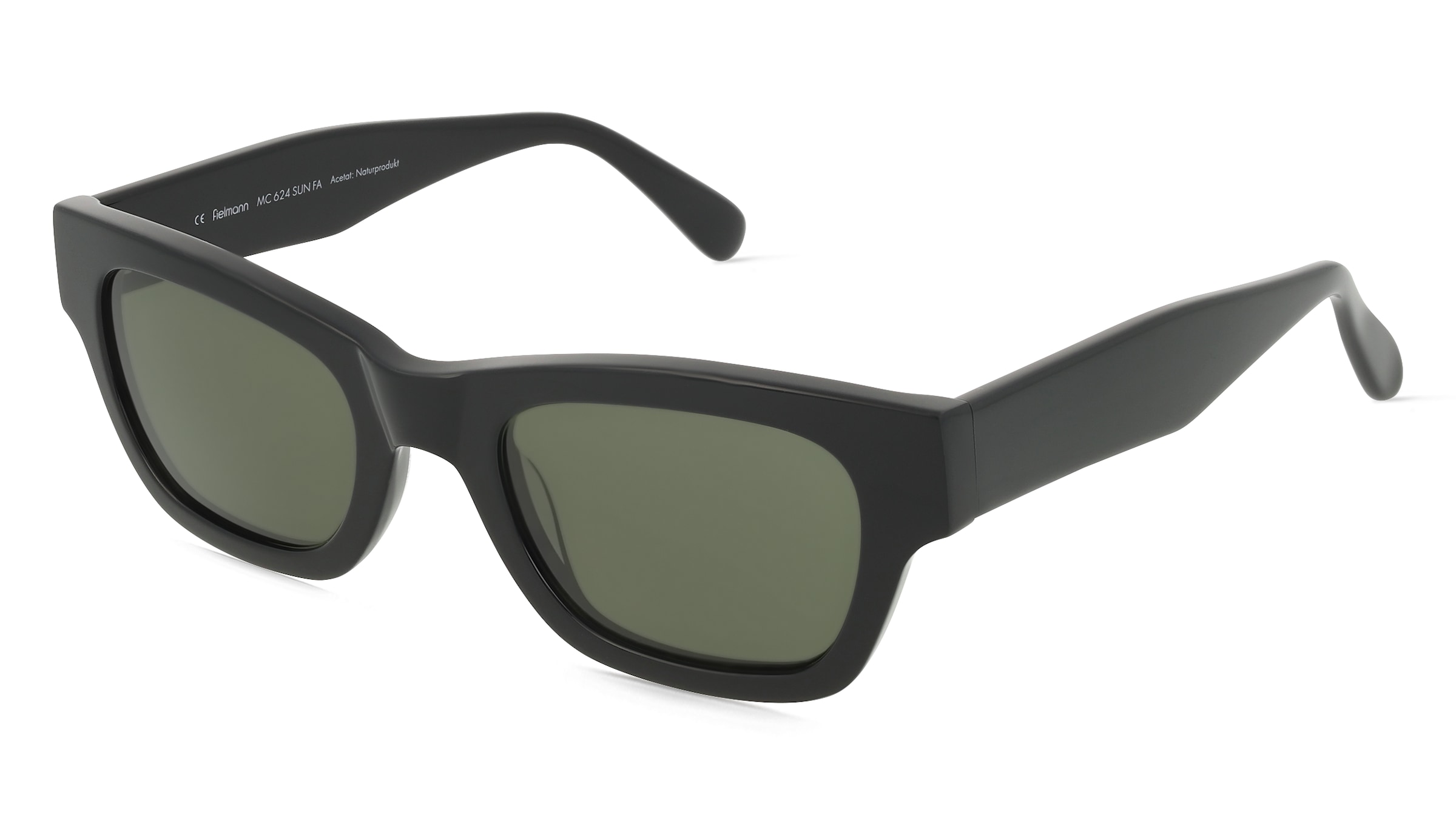 Fielmann MC 624 SUN FA SKY Unisex-Sonnenbrille Vollrand Quadratisch Acetat Extrudiert-Gestell, Schwarz