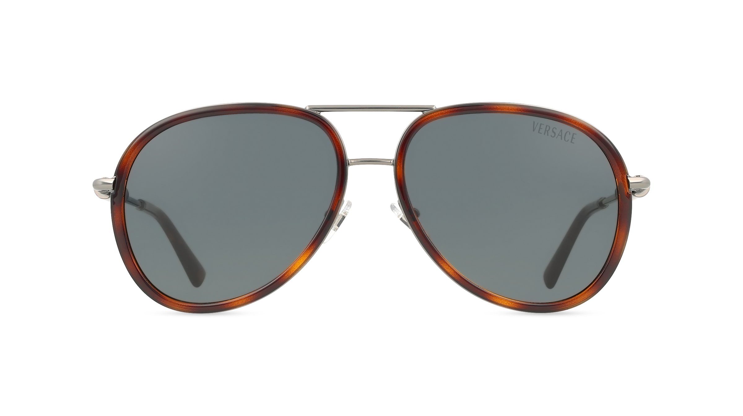 Versace VE2260 Unisex-Sonnenbrille Vollrand Pilot Edelstahl-Gestell, braun