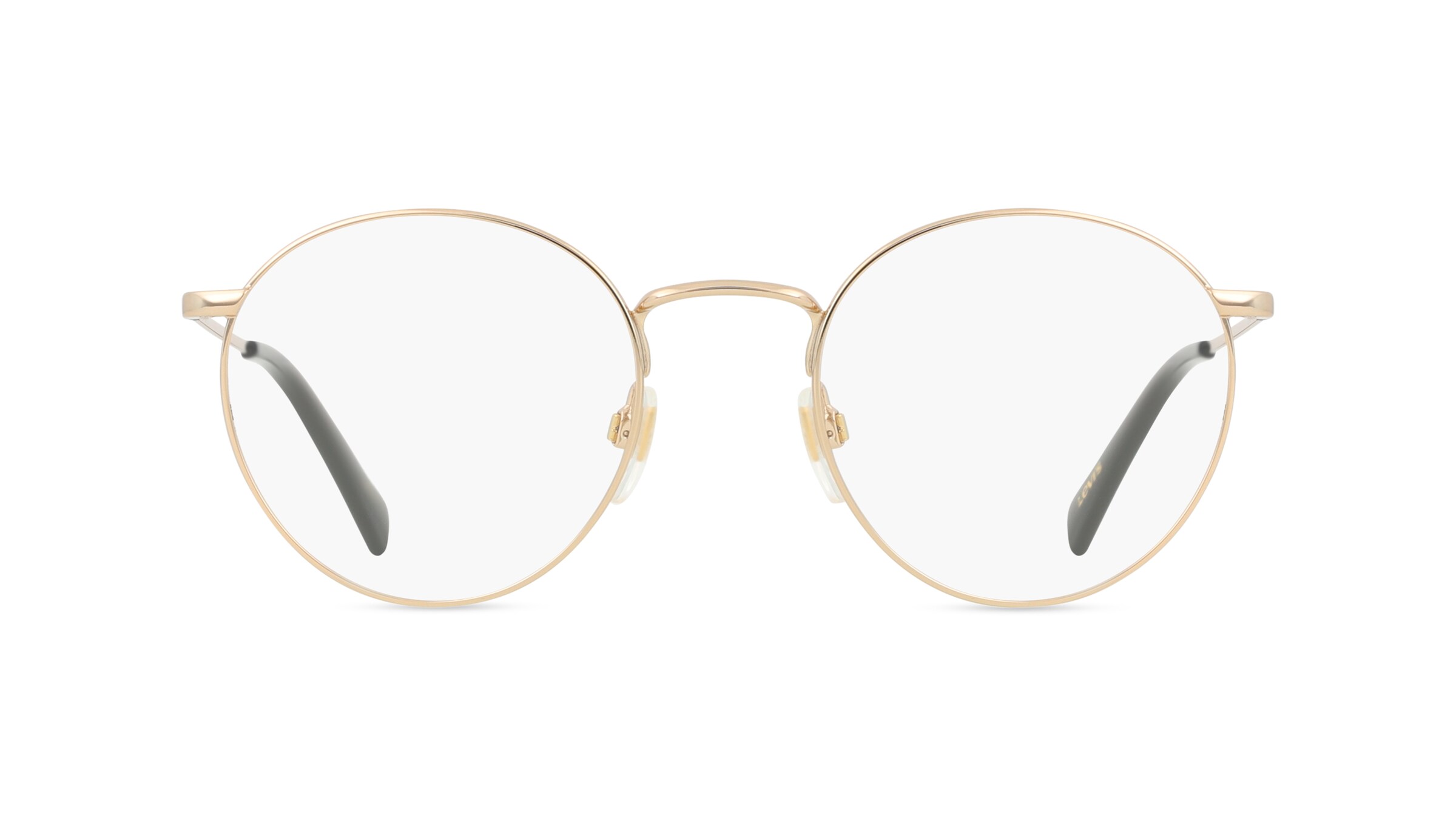 Levi's LV1007 Unisex-Brille inkl. Gläser Vollrand Rund Metall-Gestell 50mm/21mm/145mm, gold