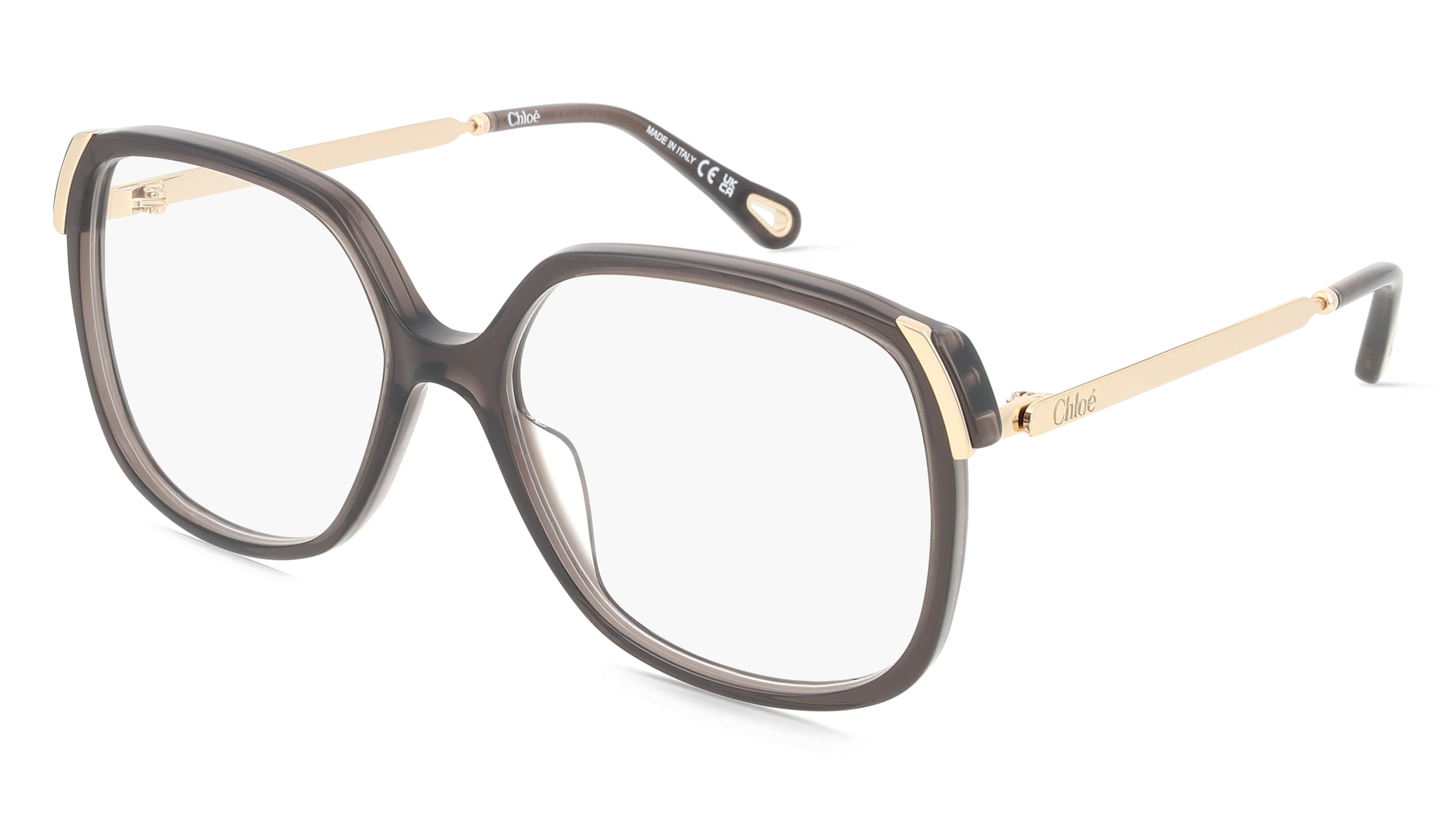 Chloé CH0287O Damen-Brille inkl. Gläser Vollrand Eckig Acetat-Gestell 56/16/135, Grau