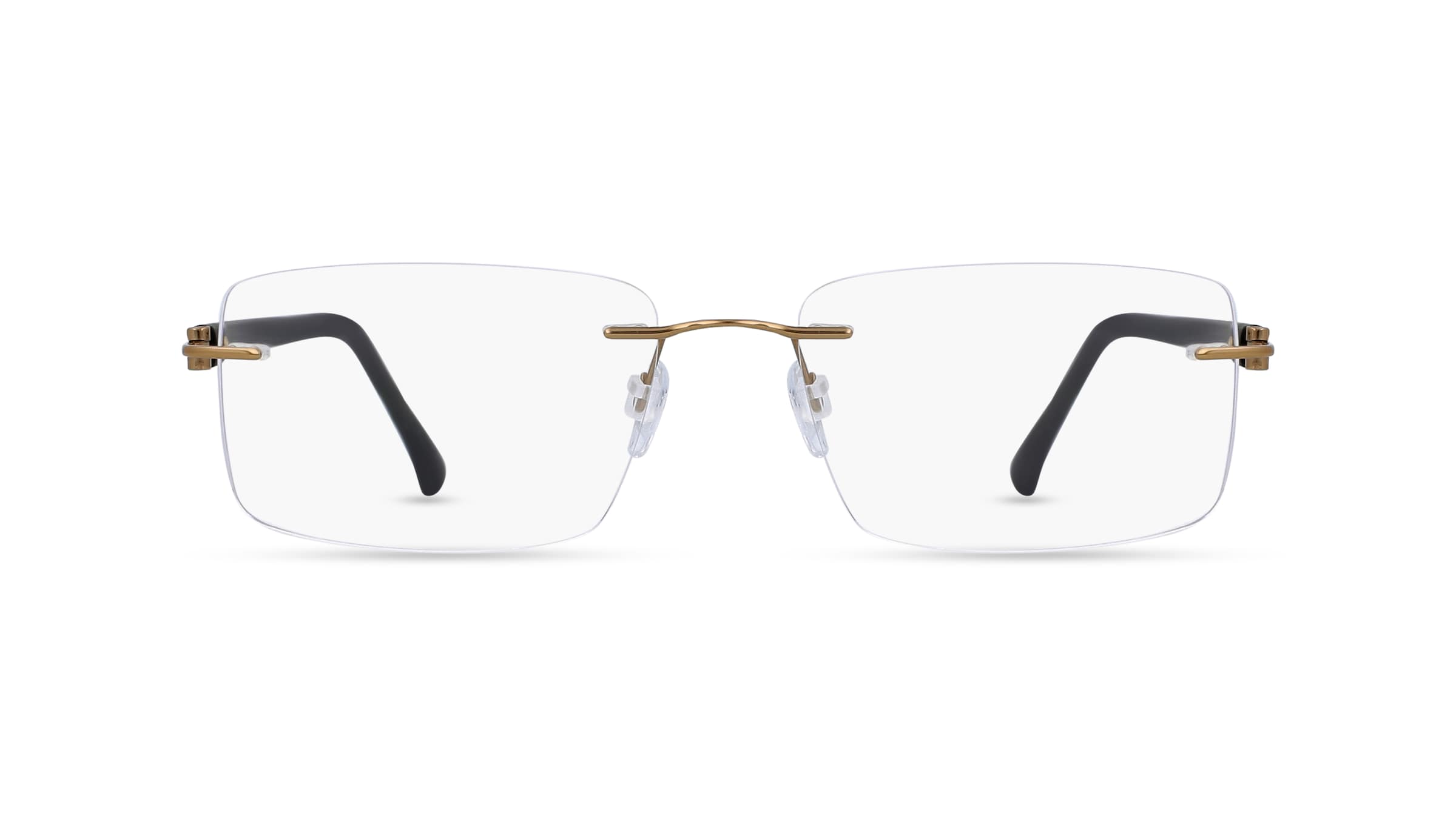 Fielmann COMFORT 116 CL Herren-Brille inkl. Gläser Randlos Eckig Titan-Gestell 55mm/17mm/140mm, gold