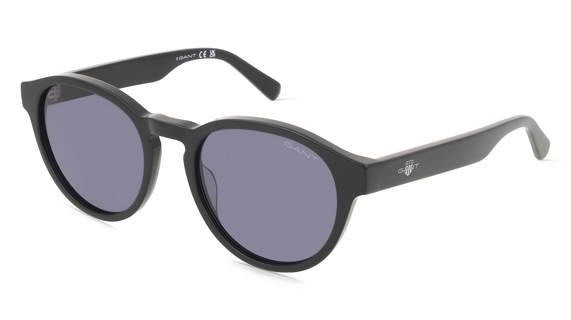 Gant GA00030 Herren-Sonnenbrille Vollrand Rund Acetat-Gestell, Schwarz