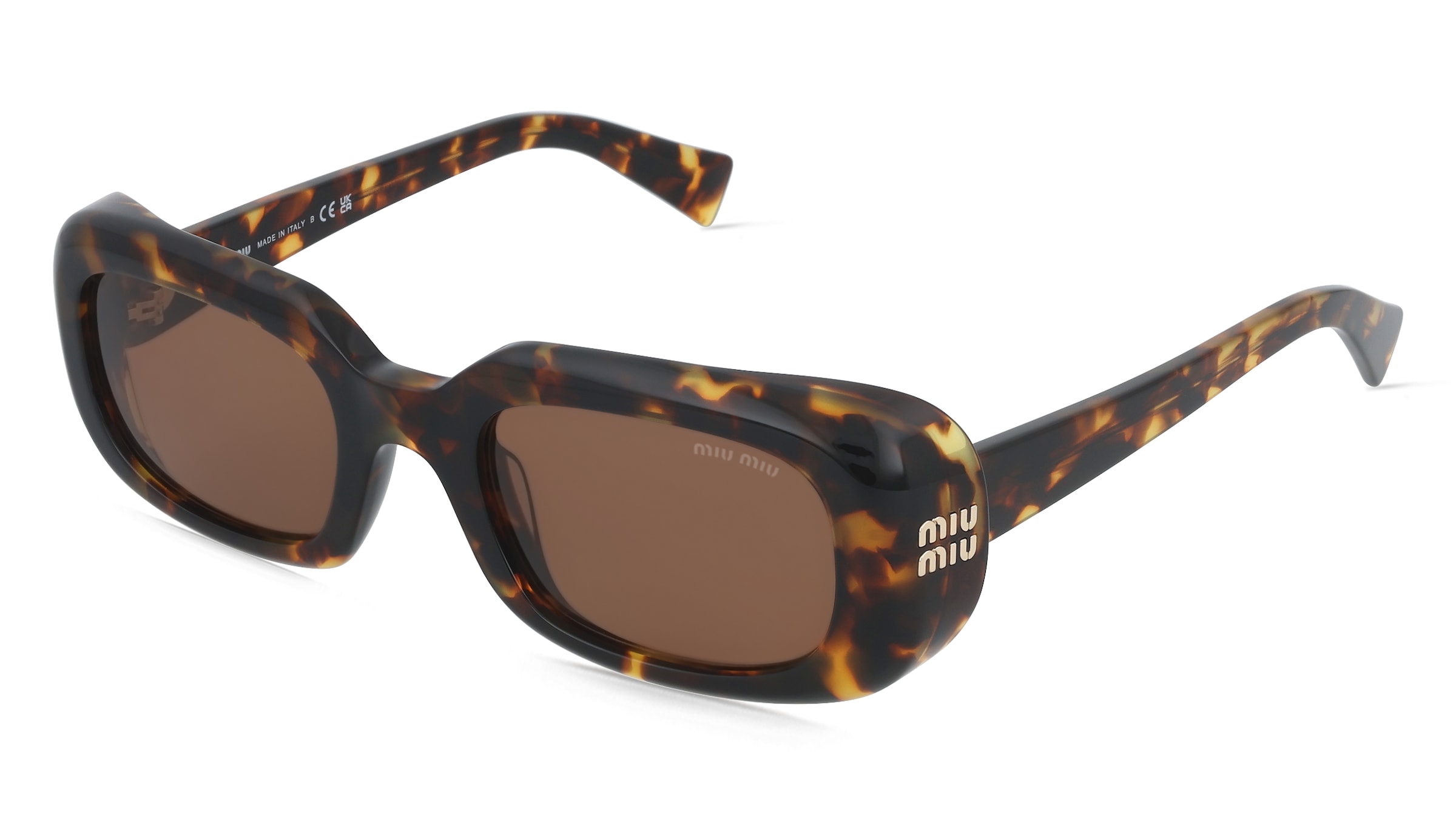 Miu Miu MU B13S Damen-Sonnenbrille Vollrand Eckig Acetat-Gestell, Gelb