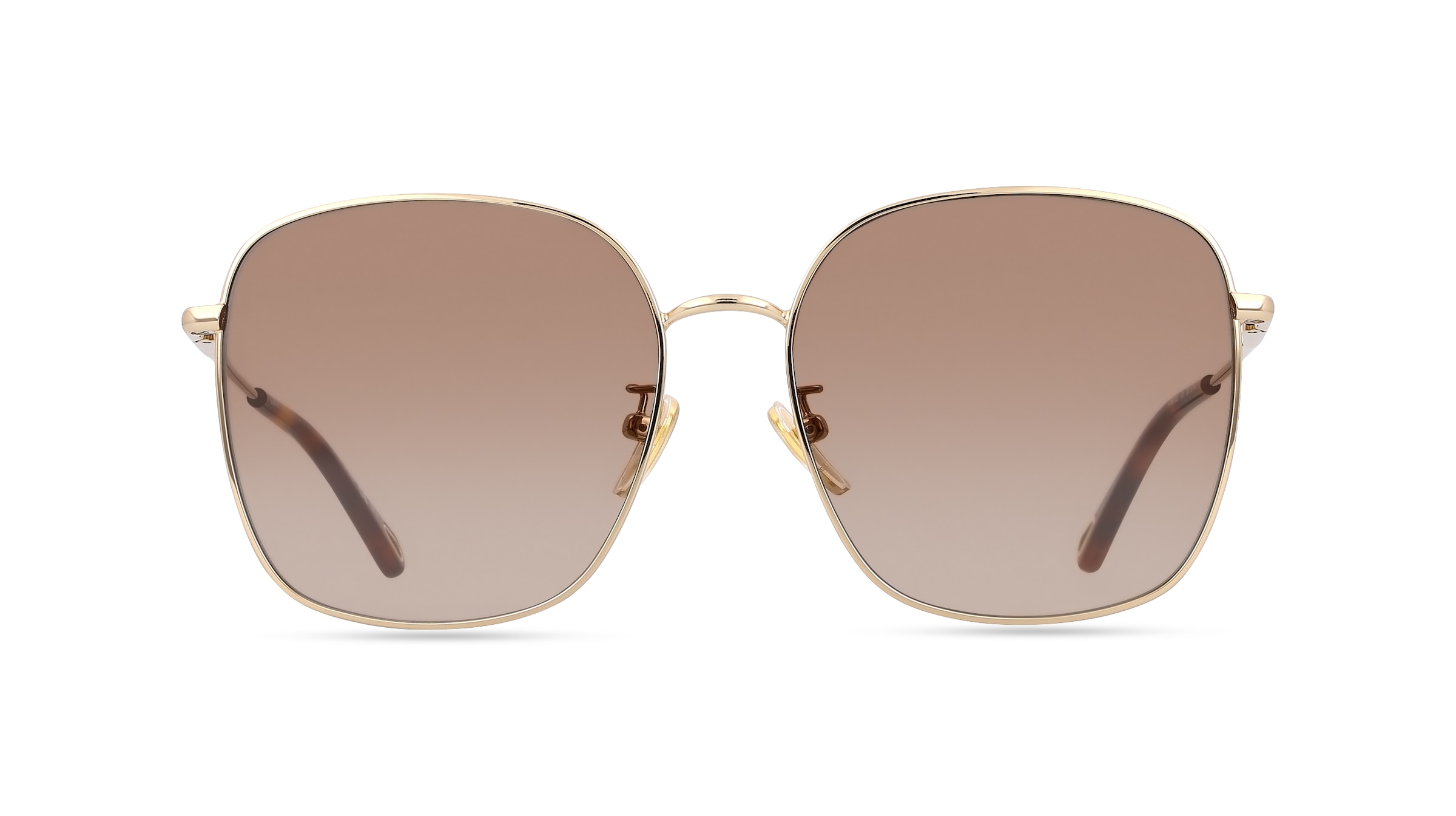 Chloé CH0076SK Damen-Sonnenbrille Vollrand Eckig Metall-Gestell, gold