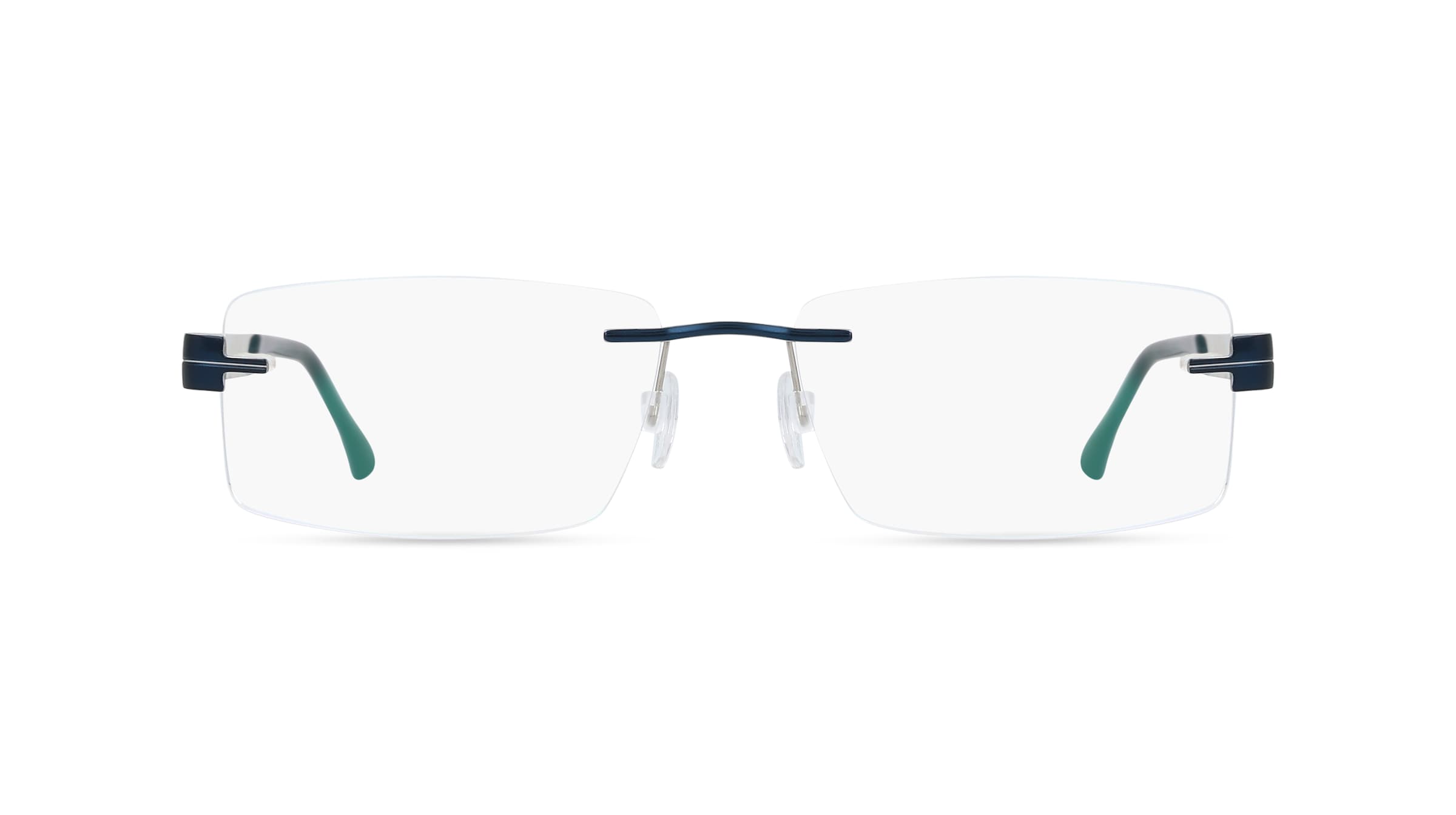 Fielmann COMFORT 033 TR Herren-Brille inkl. Gläser Randlos Quadratisch Titan-Gestell 56/17/145, Blau