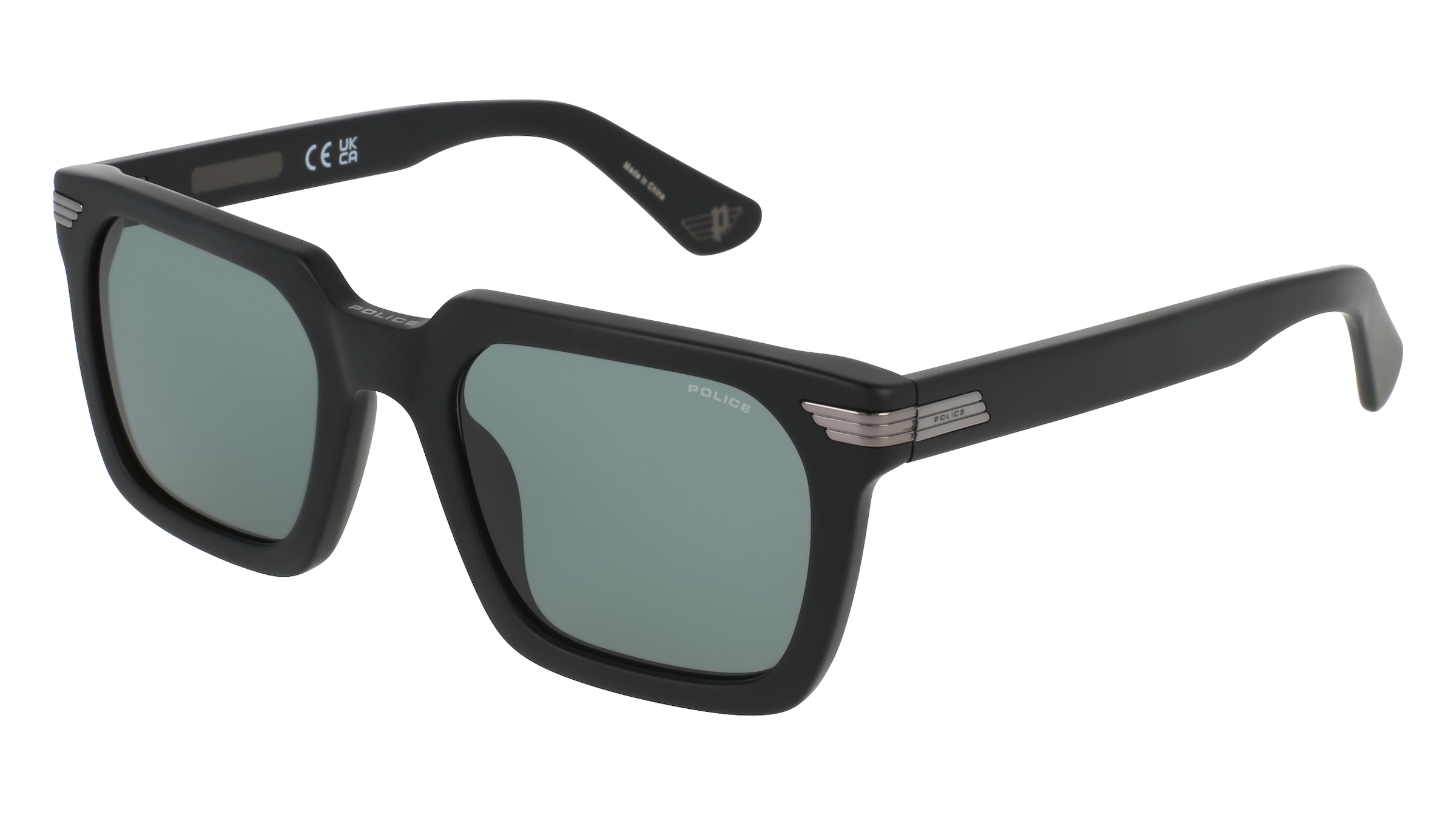 Police SPLP29 Unisex-Sonnenbrille Vollrand Quadratisch Acetat-Gestell, Schwarz