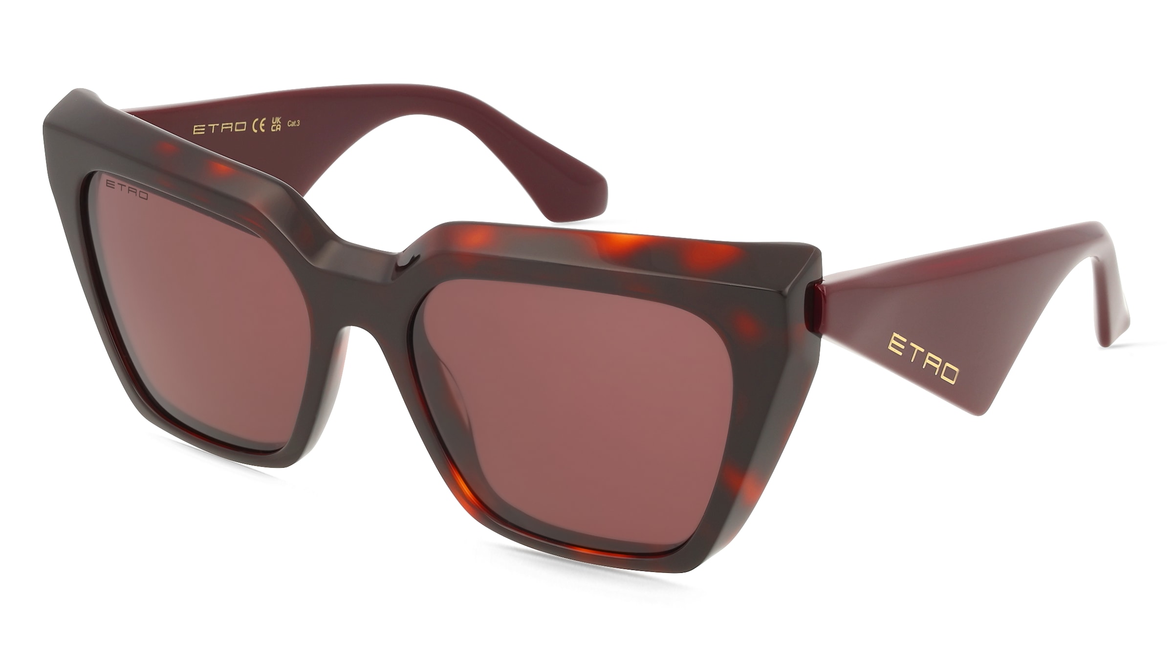 Etro 0096/G/S Damen-Sonnenbrille Vollrand Eckig Acetat-Gestell, Rot