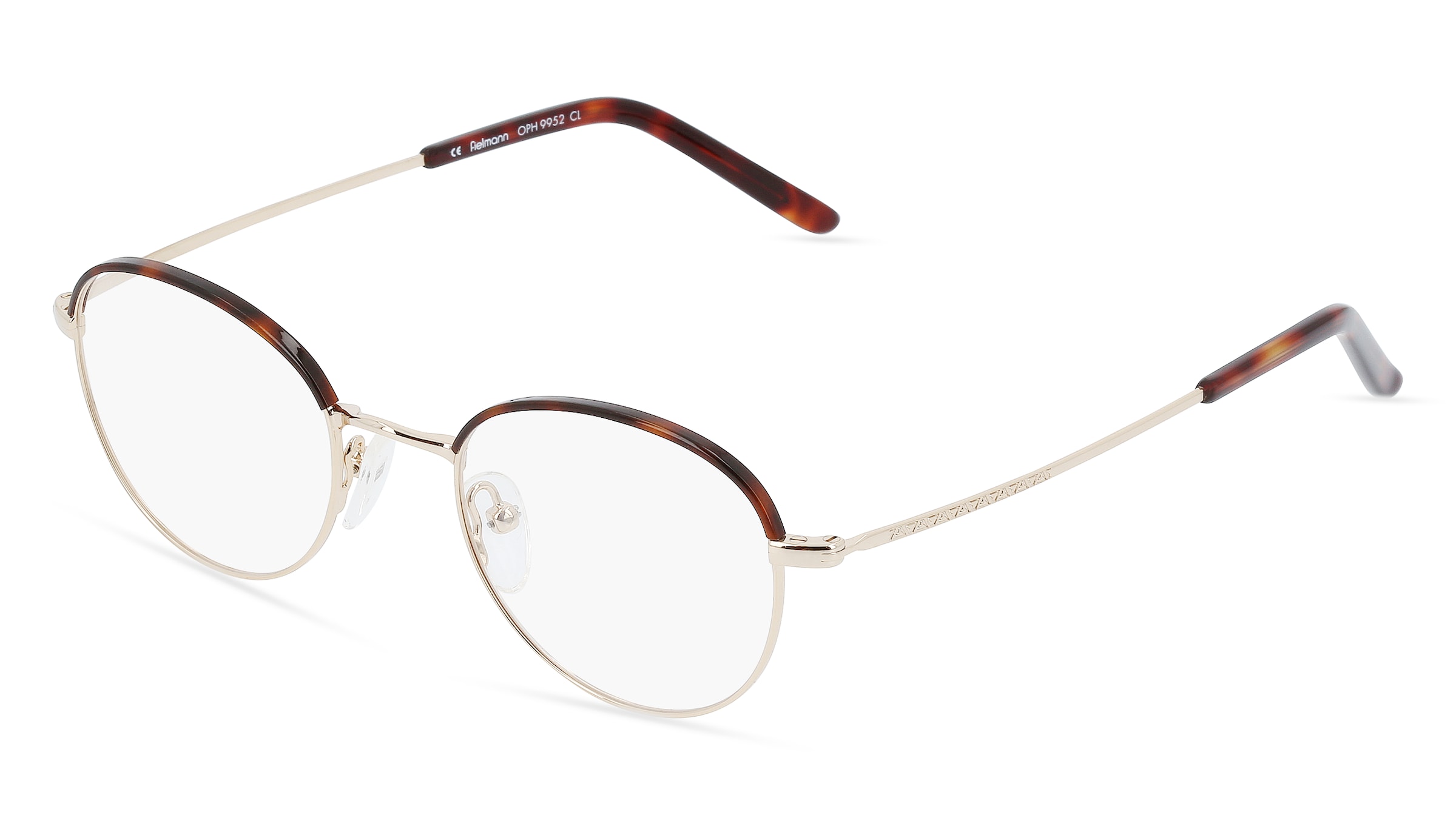 Fielmann OPH 9952 CL Unisex-Brille inkl. Gläser Vollrand Panto Metall-Gestell 47/20/135, Gold