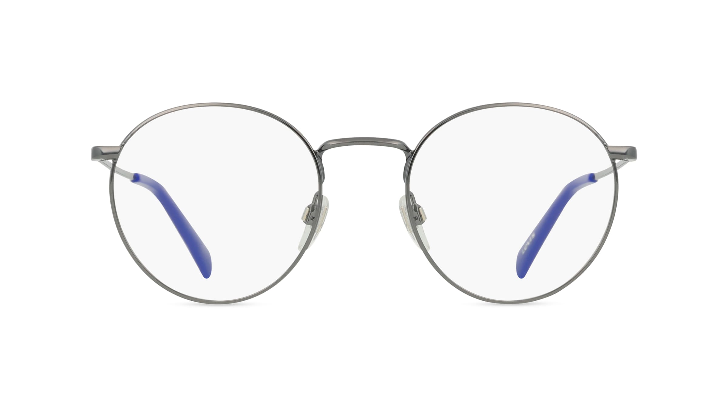 Levi's LV1007 Unisex-Brille inkl. Gläser Vollrand Rund Metall-Gestell 50mm/21mm/145mm, silber