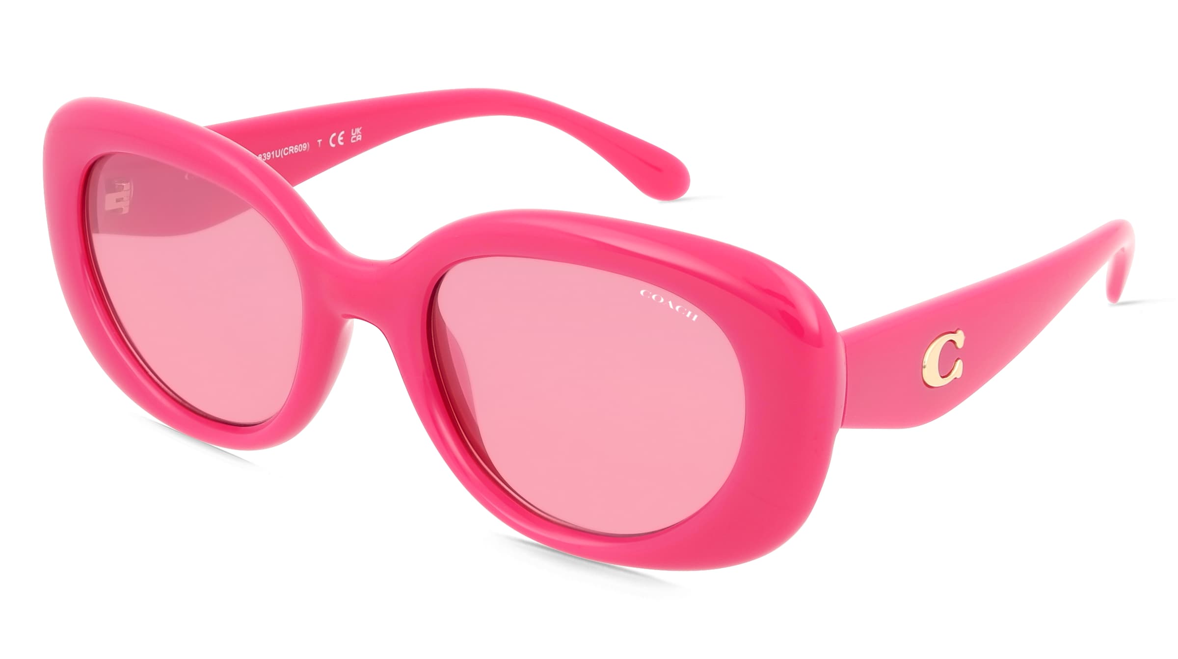 Coach HC8391U Damen-Sonnenbrille Vollrand Oval Kunststoff-Gestell, Pink