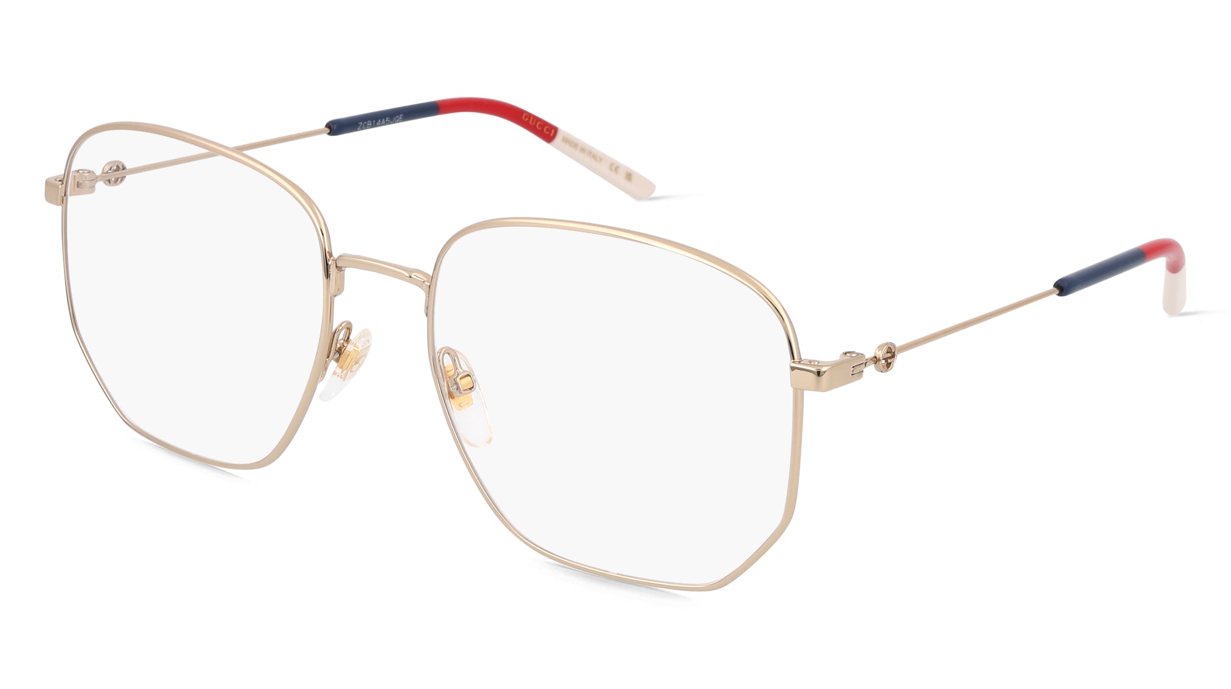 Gucci GG0396O Damen-Brille inkl. Gläser Vollrand Panto Metall-Gestell 56/18/140, Gold