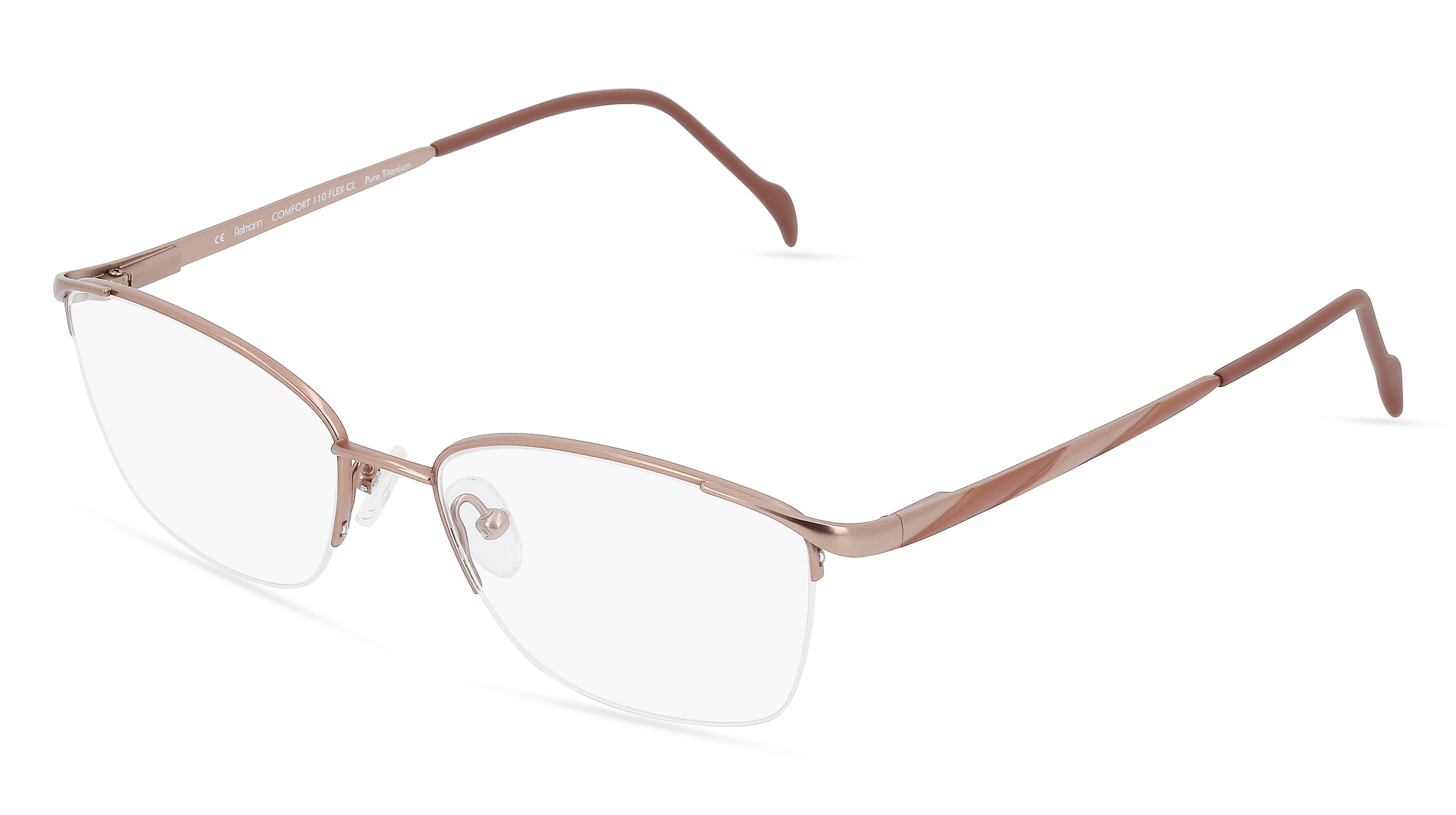 Fielmann COMFORT 110 FLEX CL Damen-Brille inkl. Gläser Halbrand Quadratisch Titan-Gestell 54/17/140, Pink