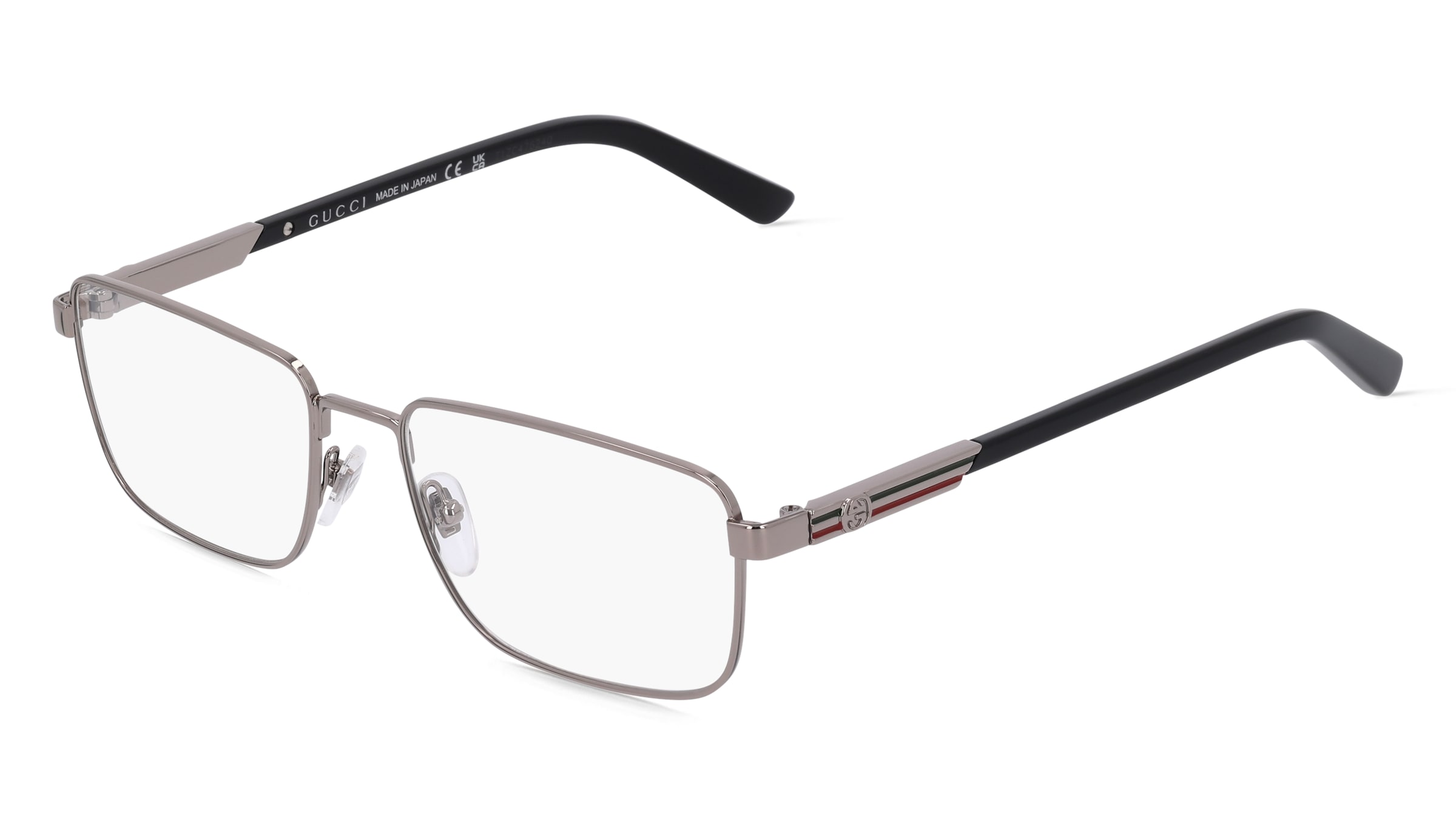 Gucci GG 1291O Unisex-Brille inkl. Gläser Vollrand Quadratisch Metall-Gestell 55/17/145, Grau