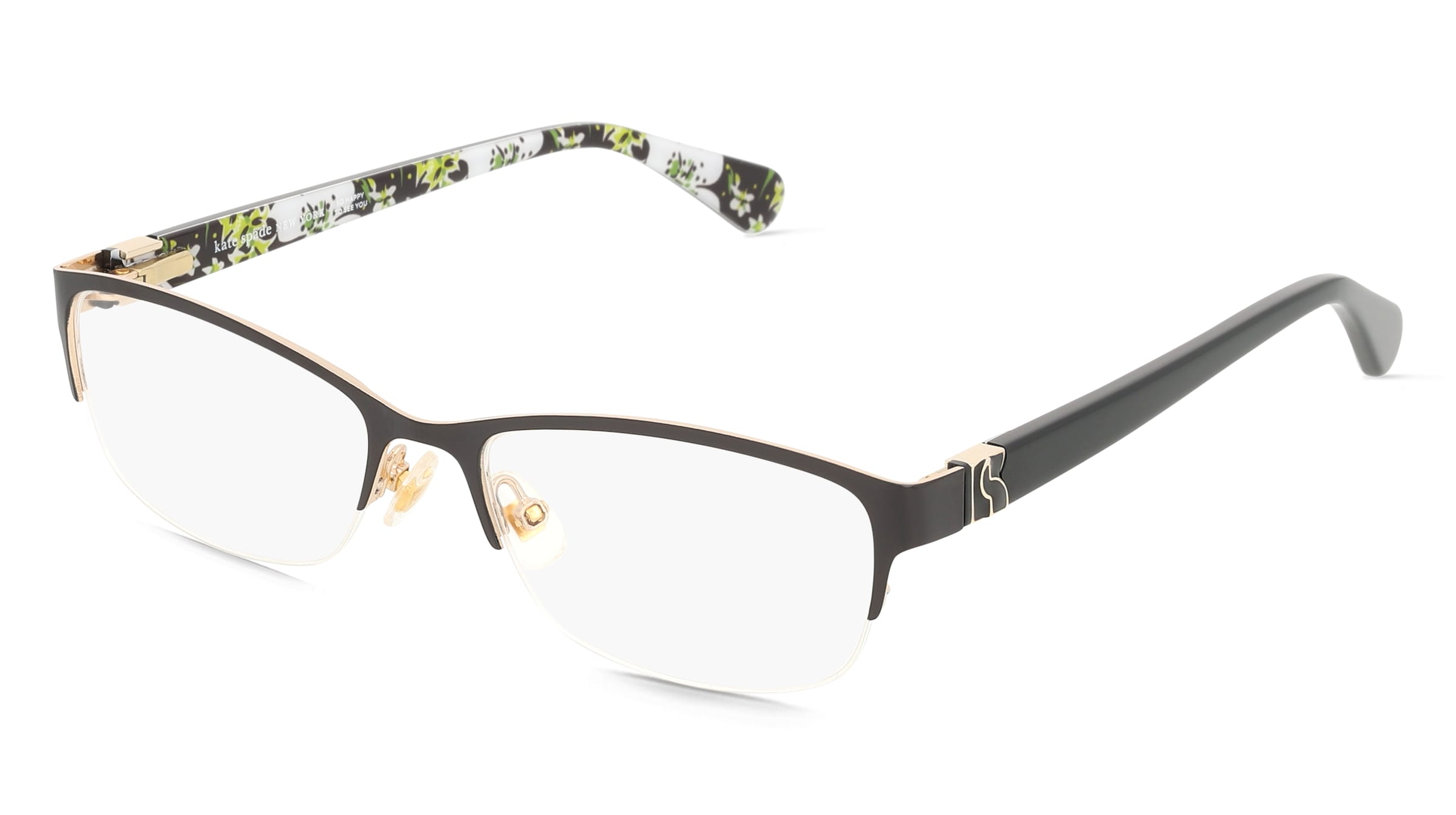 Kate Spade KS MARNIE 2/G Damen-Brille inkl. Gläser Vollrand Cat Eye Metall-Gestell 50/16/135, Schwarz