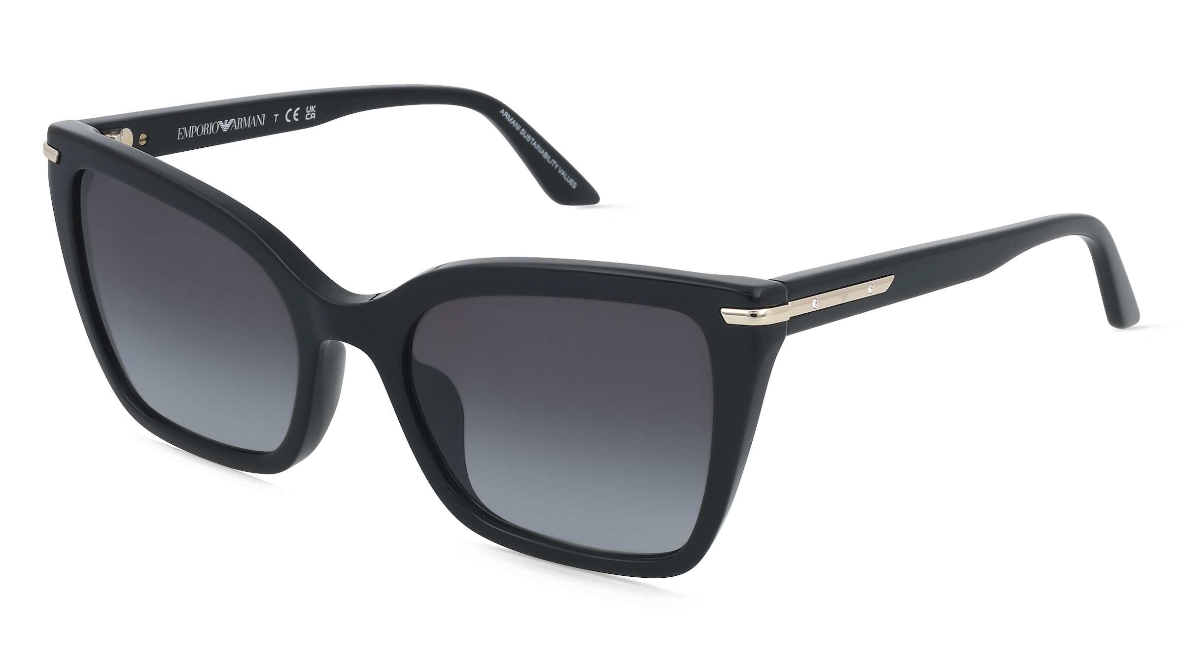 Emporio Armani EA4273BU Damen-Sonnenbrille Vollrand Quadratisch Acetat-Gestell, Schwarz