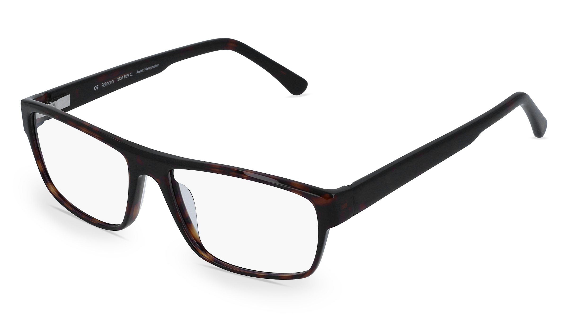 Fielmann 2137 FLEX CL Herren-Brille inkl. Gläser Vollrand Eckig Acetat-Gestell 55mm/17mm/140mm, braun