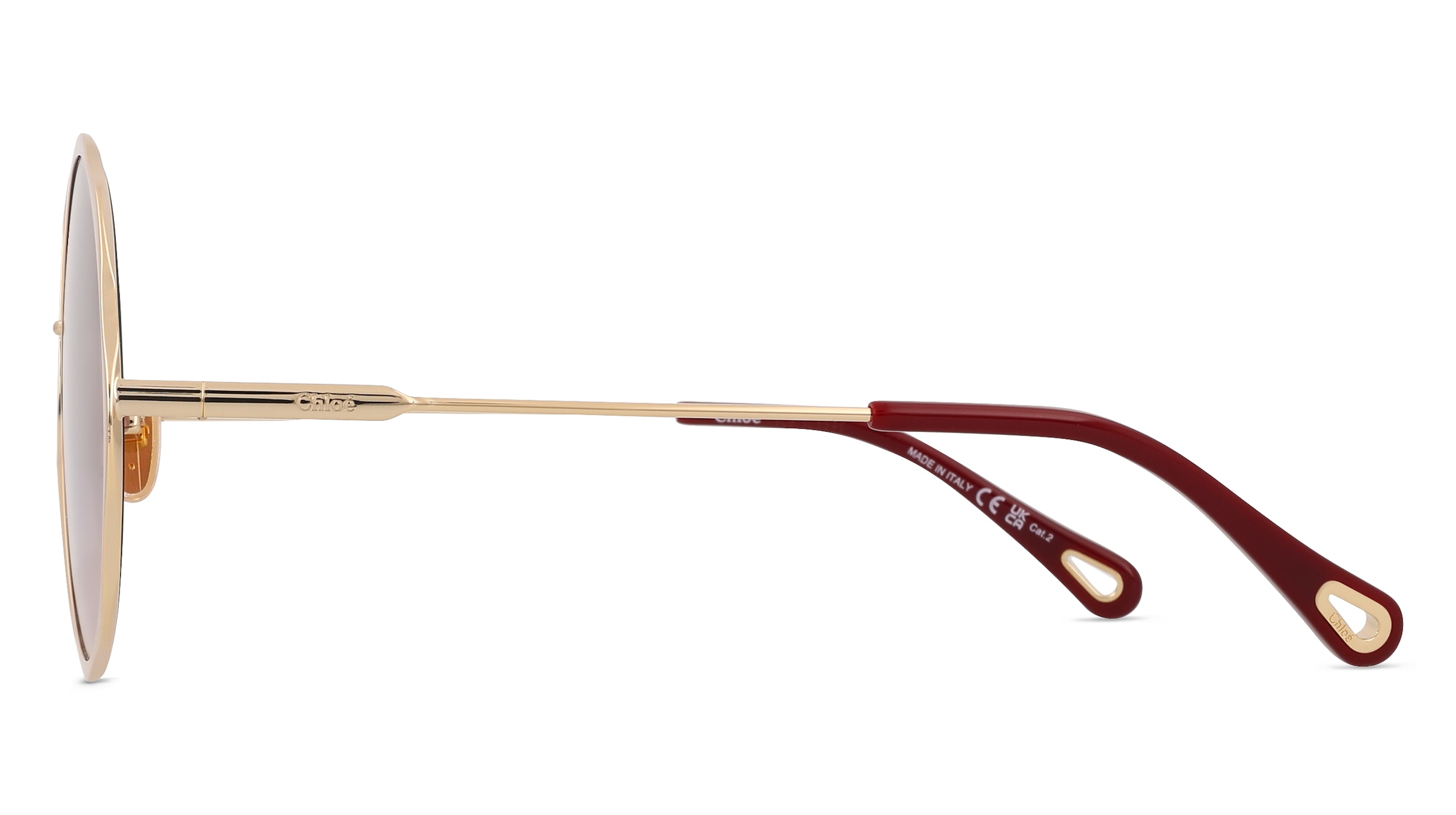 Thumbnail - Chloé CH0184S Damen-Sonnenbrille Vollrand Rund Metall-Gestell, gold